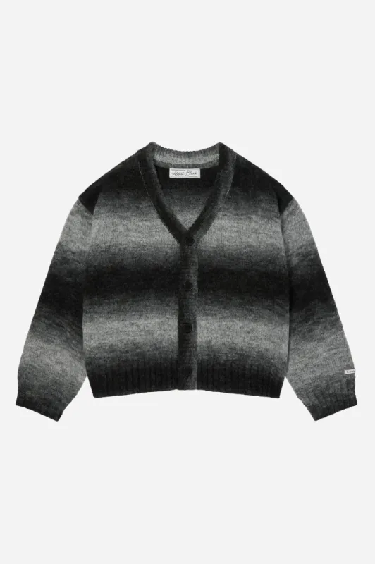 ombré brushed cardigan black/ecru sold by about:blank