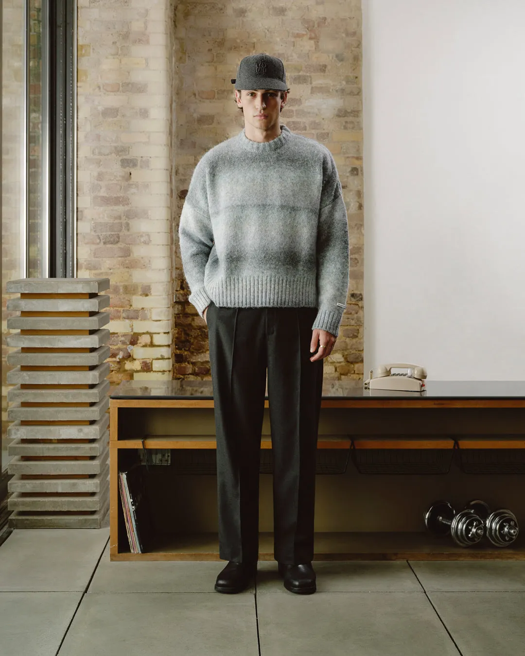 ombré brushed crewneck blue/grey sold by about:blank product image thumbnail 2