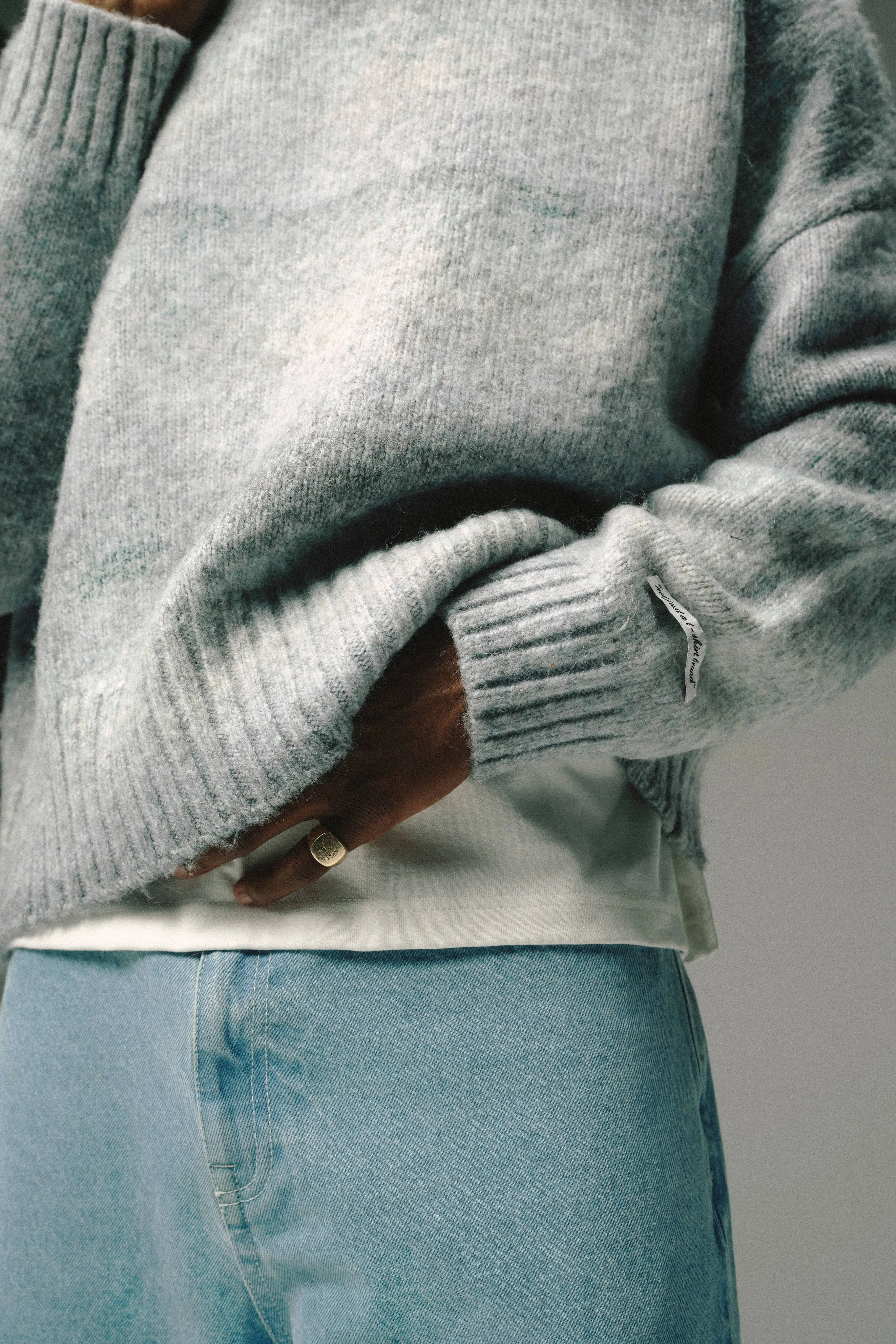 ombré brushed crewneck blue/grey sold by about:blank product image thumbnail 4