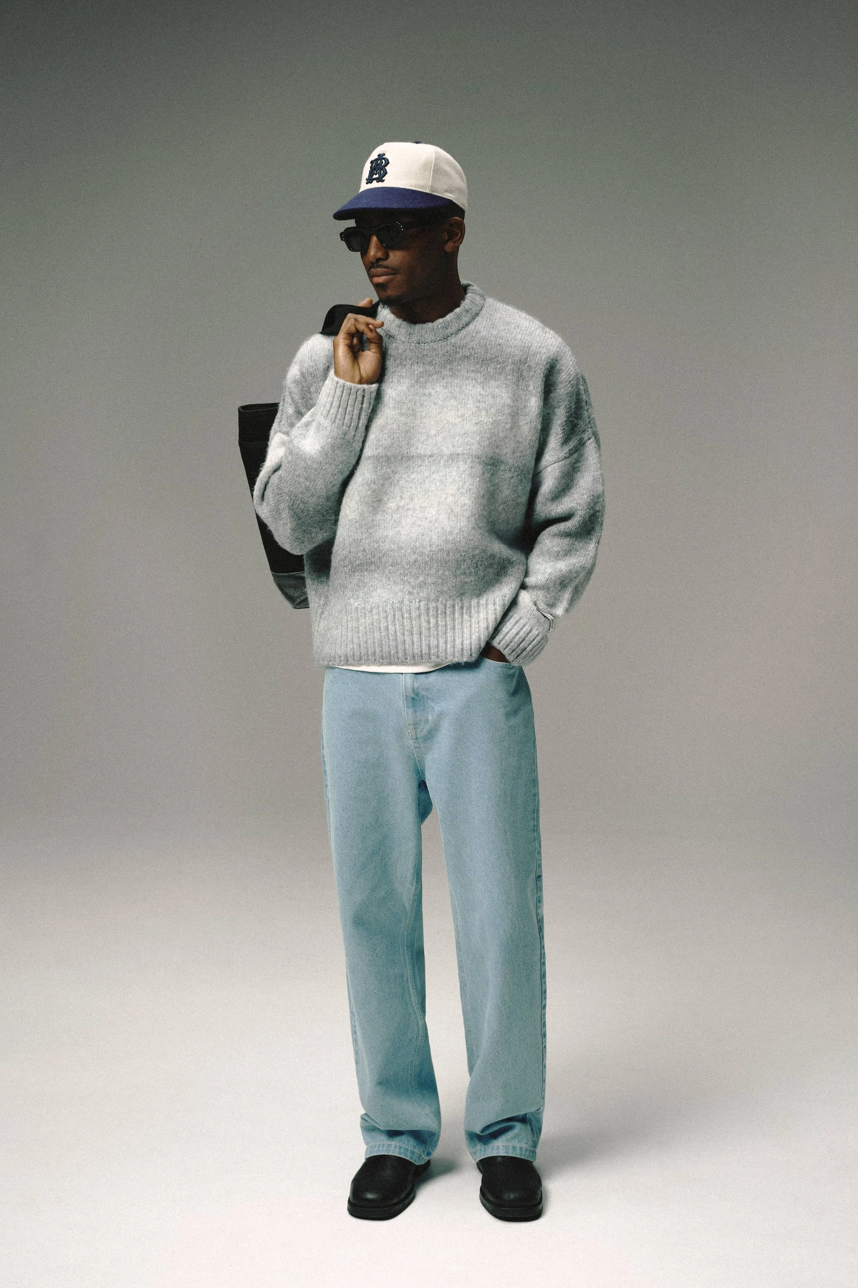 ombré brushed crewneck blue/grey sold by about:blank product image thumbnail 5