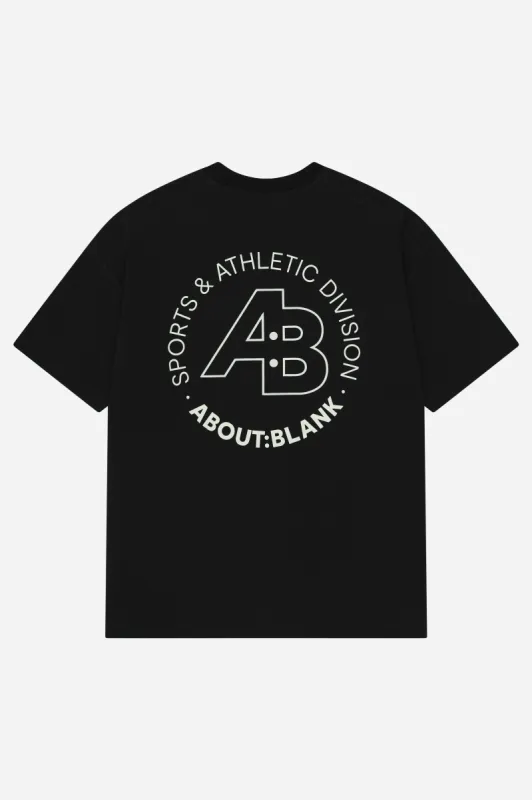 sports division t-shirt black/ecru sold by about:blank