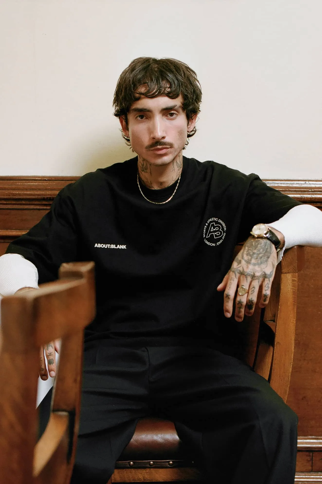 sports division t-shirt black/ecru sold by about:blank product image thumbnail 2