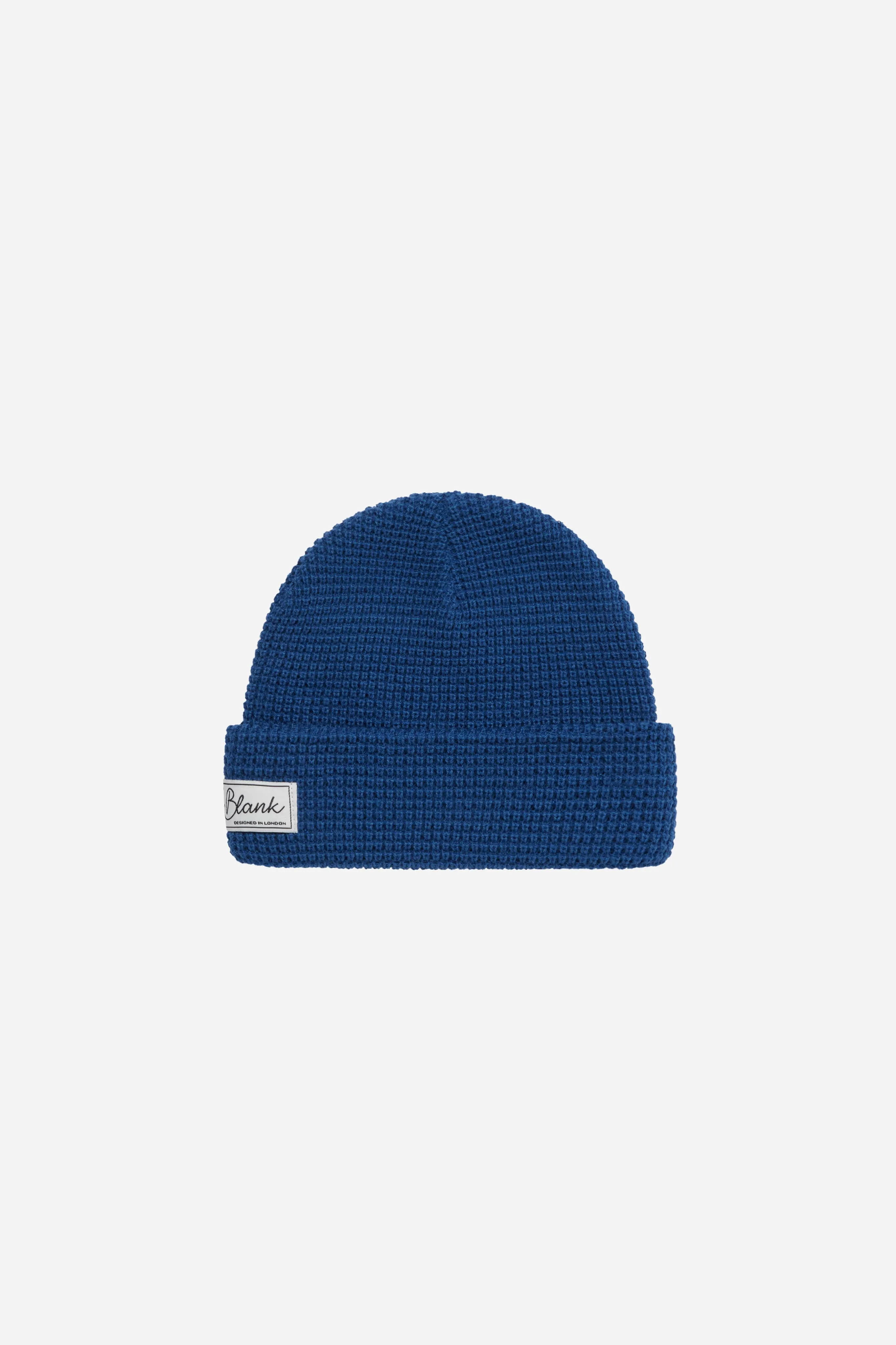 waffle script beanie estate blue sold by about:blank