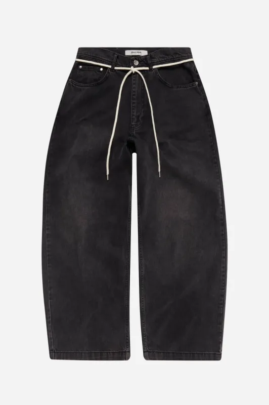 wide leg denim jean vintage black sold by about:blank