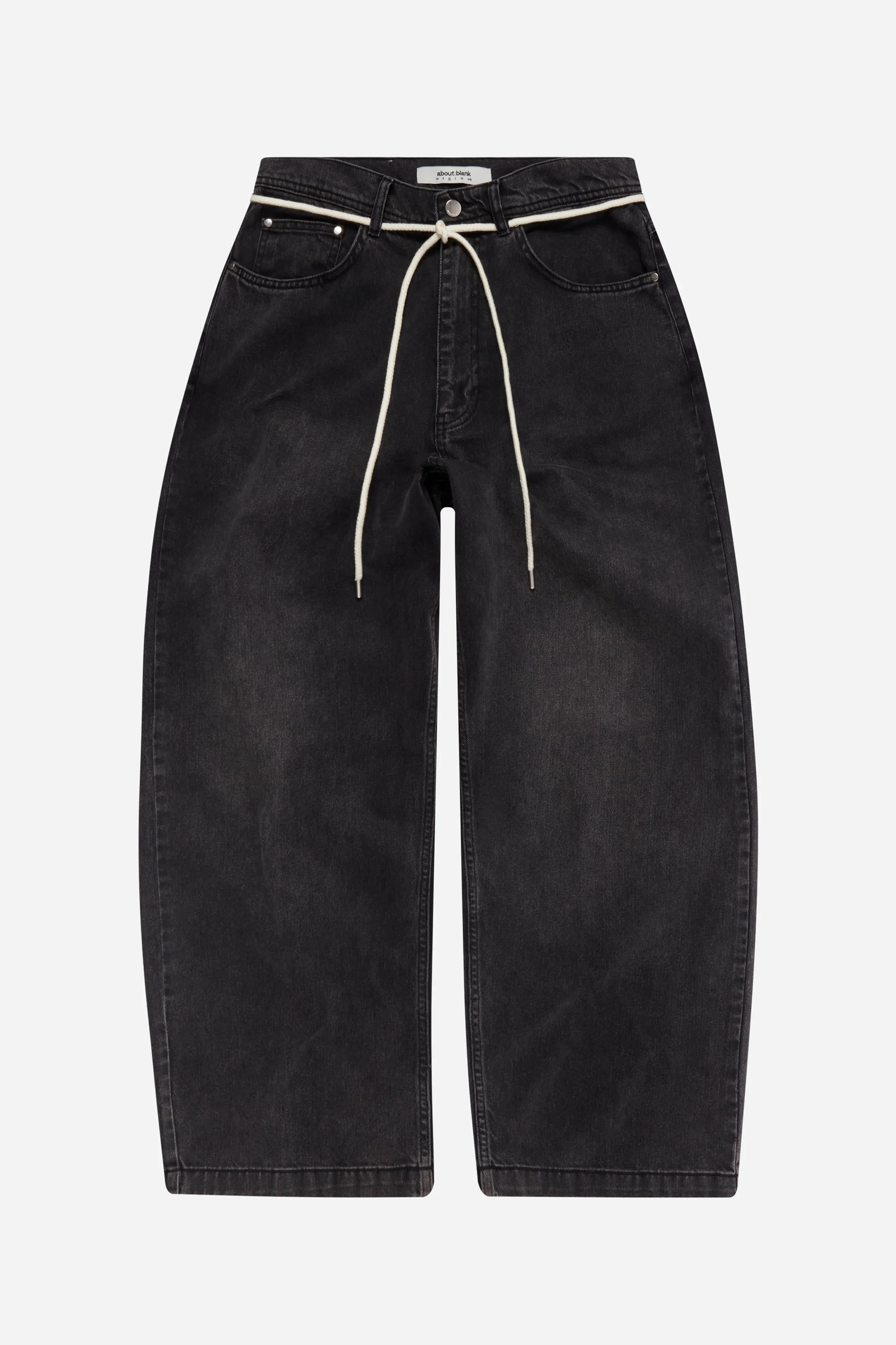 wide leg denim jean vintage black sold by about:blank