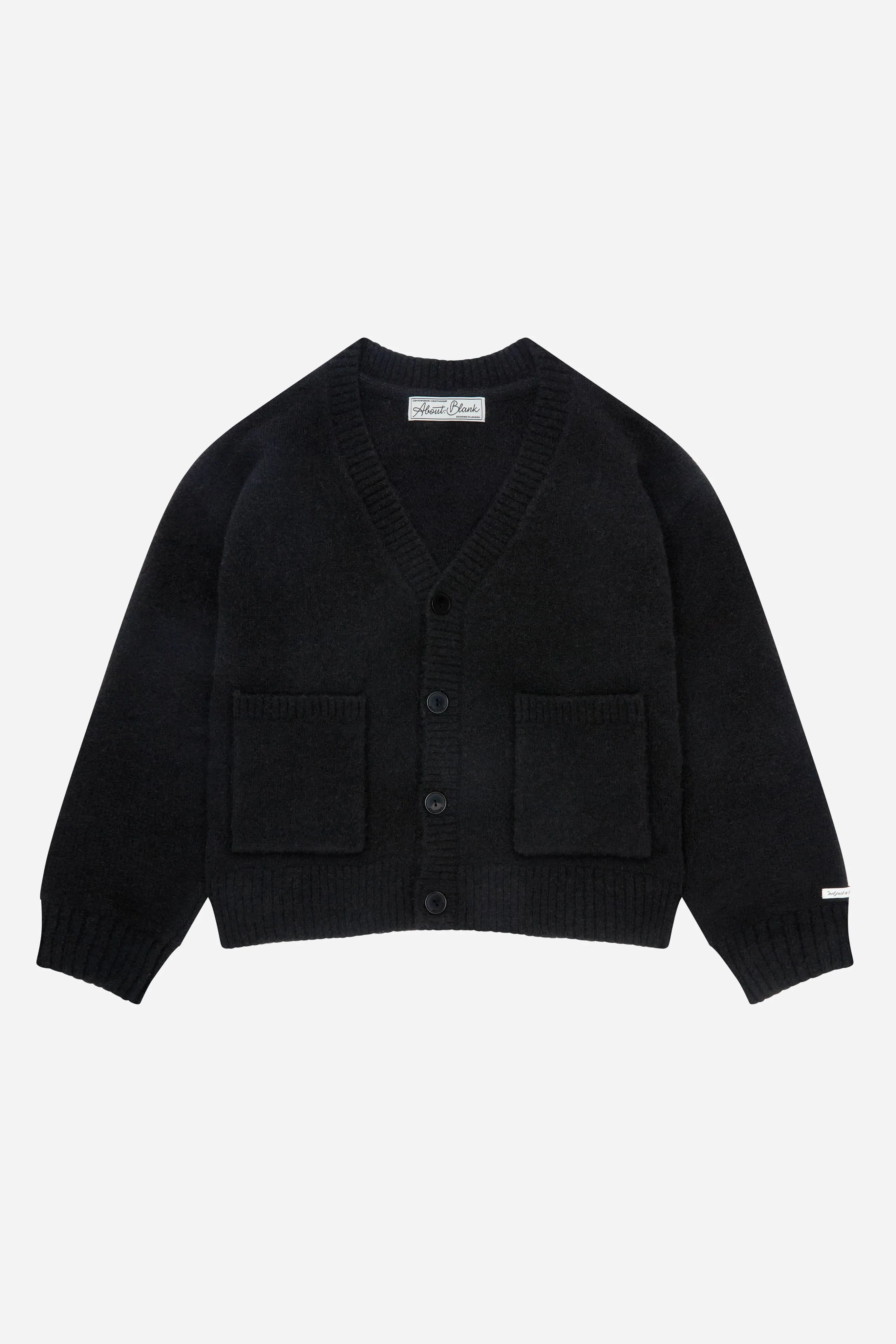 mohair knitted cardigan black/ecru sold by about:blank product image thumbnail 4