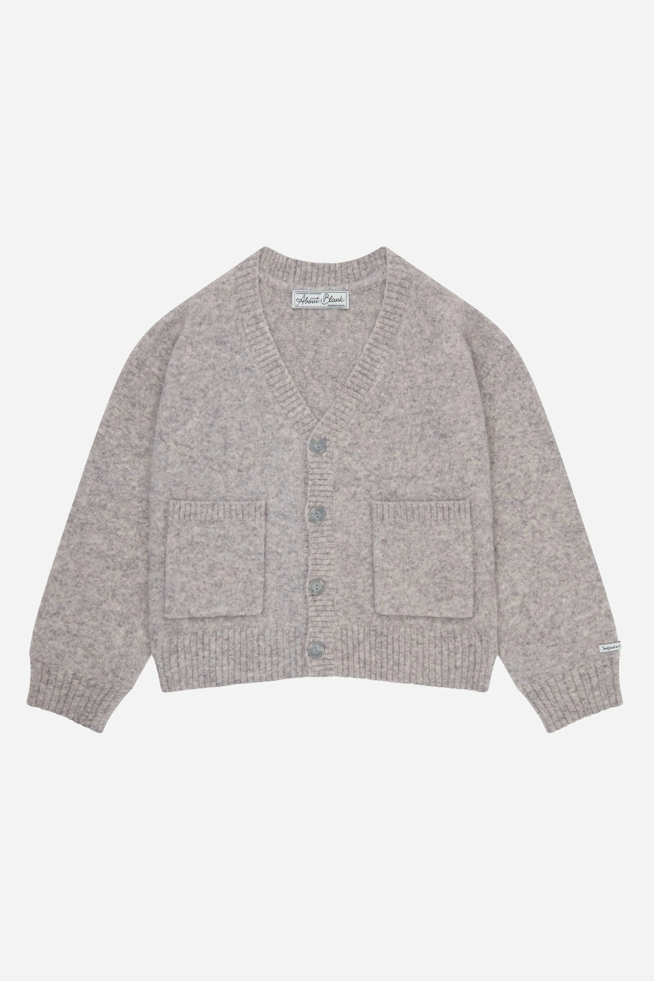 mohair knitted cardigan grey/ecru sold by about:blank product image thumbnail 5