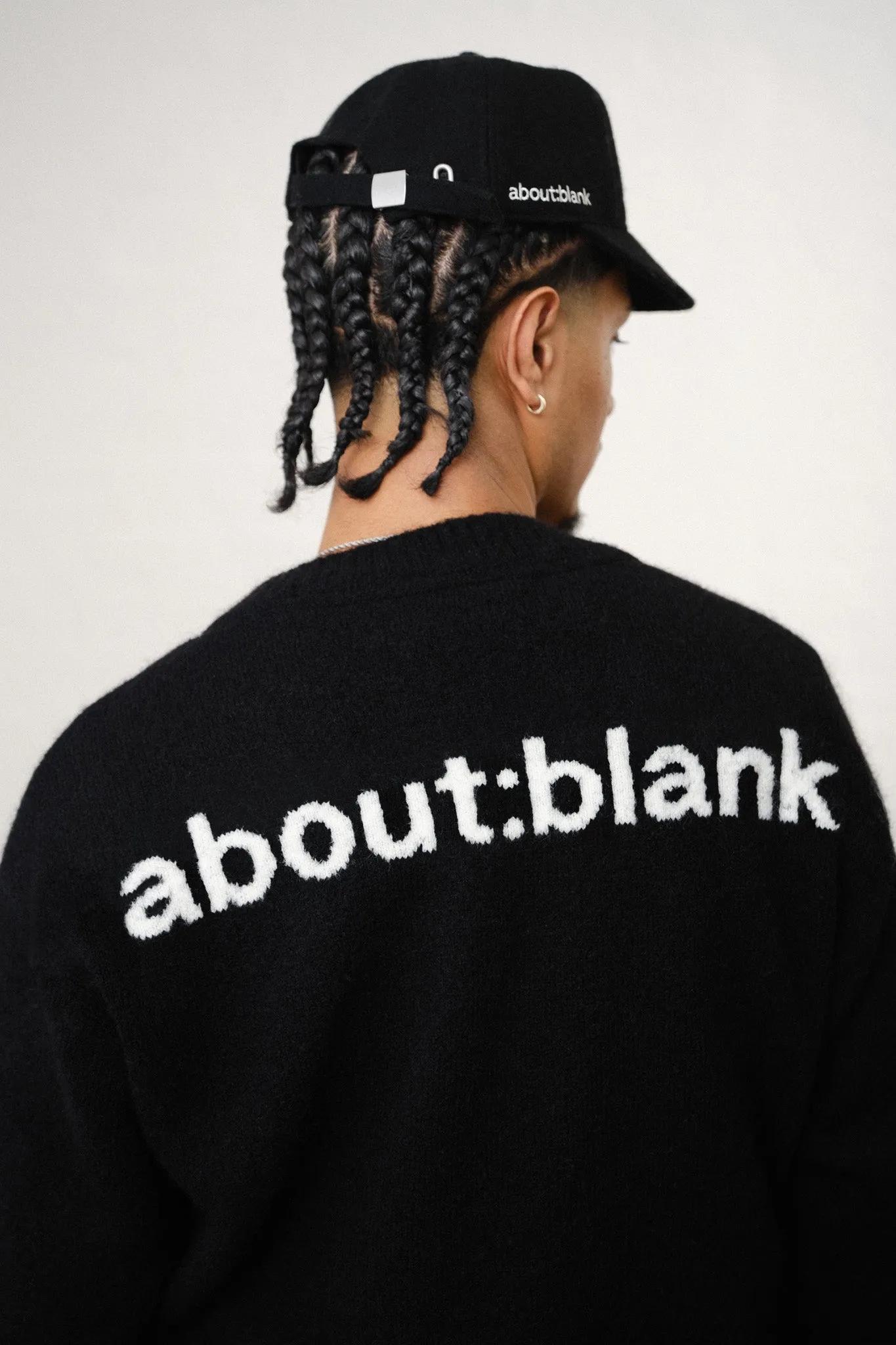 monogram wool cap black/ecru sold by about:blank product image thumbnail 3