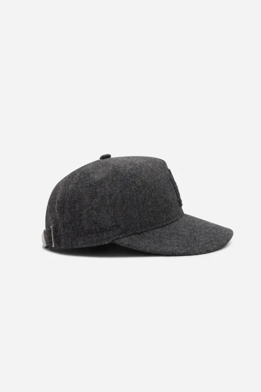 monogram wool cap charcoal sold by about:blank