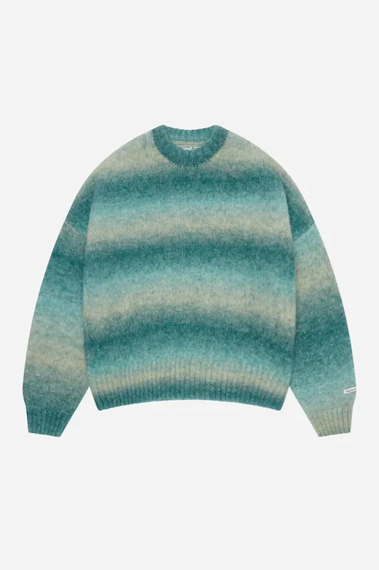 ombré brushed crewneck mint/blue sold by about:blank