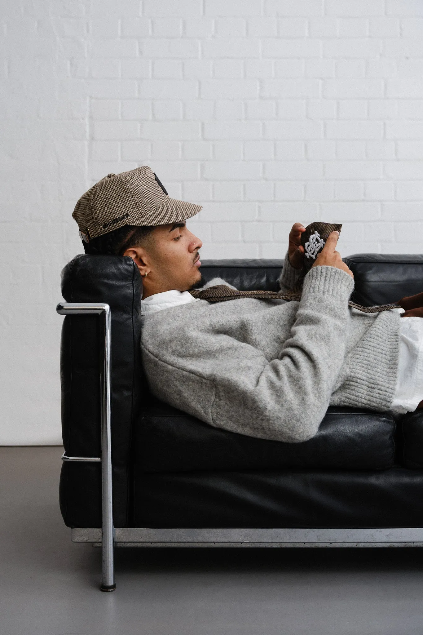 monogram wool cap puppytooth sold by about:blank product image thumbnail 5