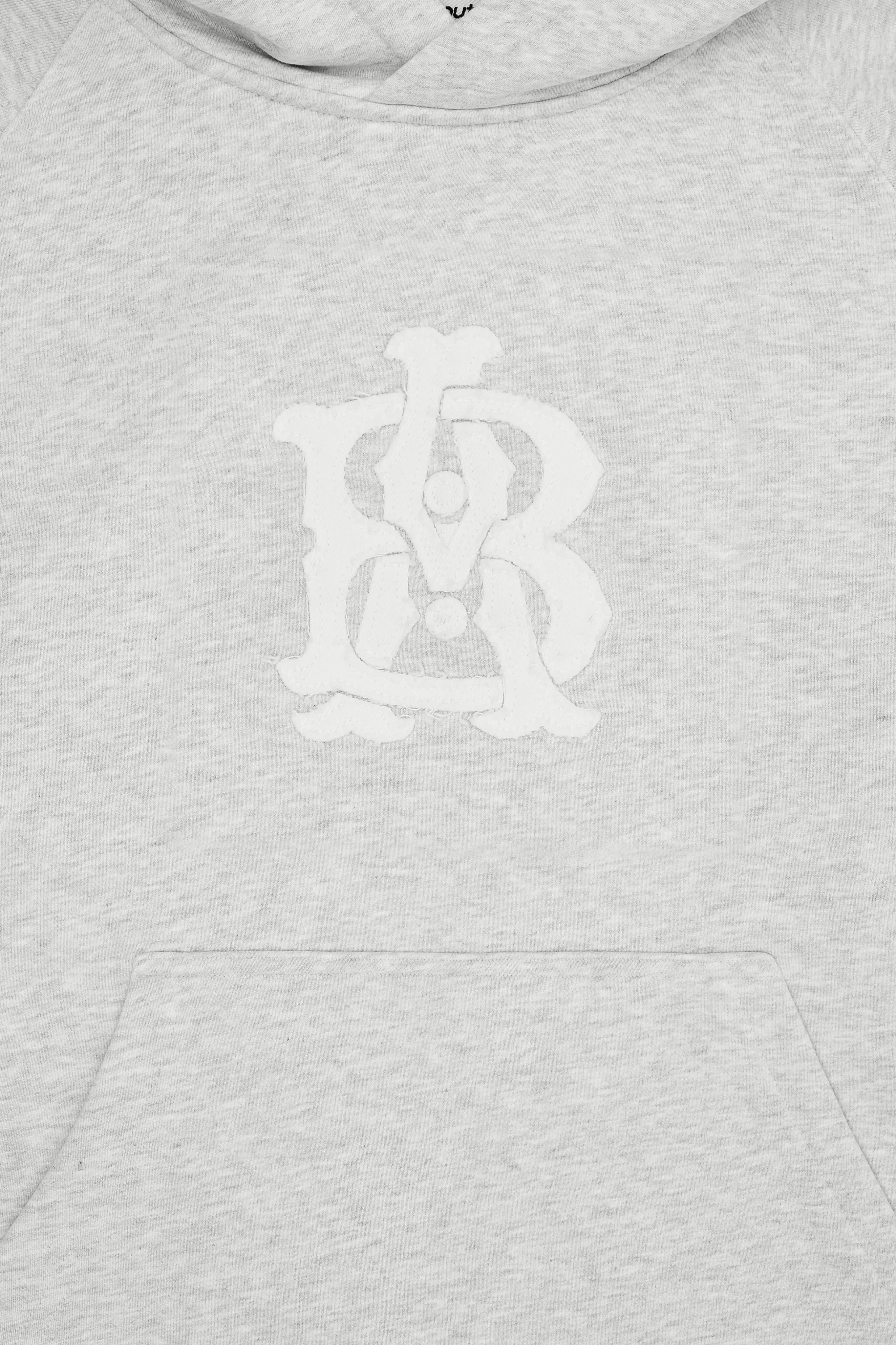 monogram cut off hoodie grey marl sold by about:blank product image thumbnail 3