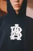 monogram cut off hoodie navy sold by about:blank