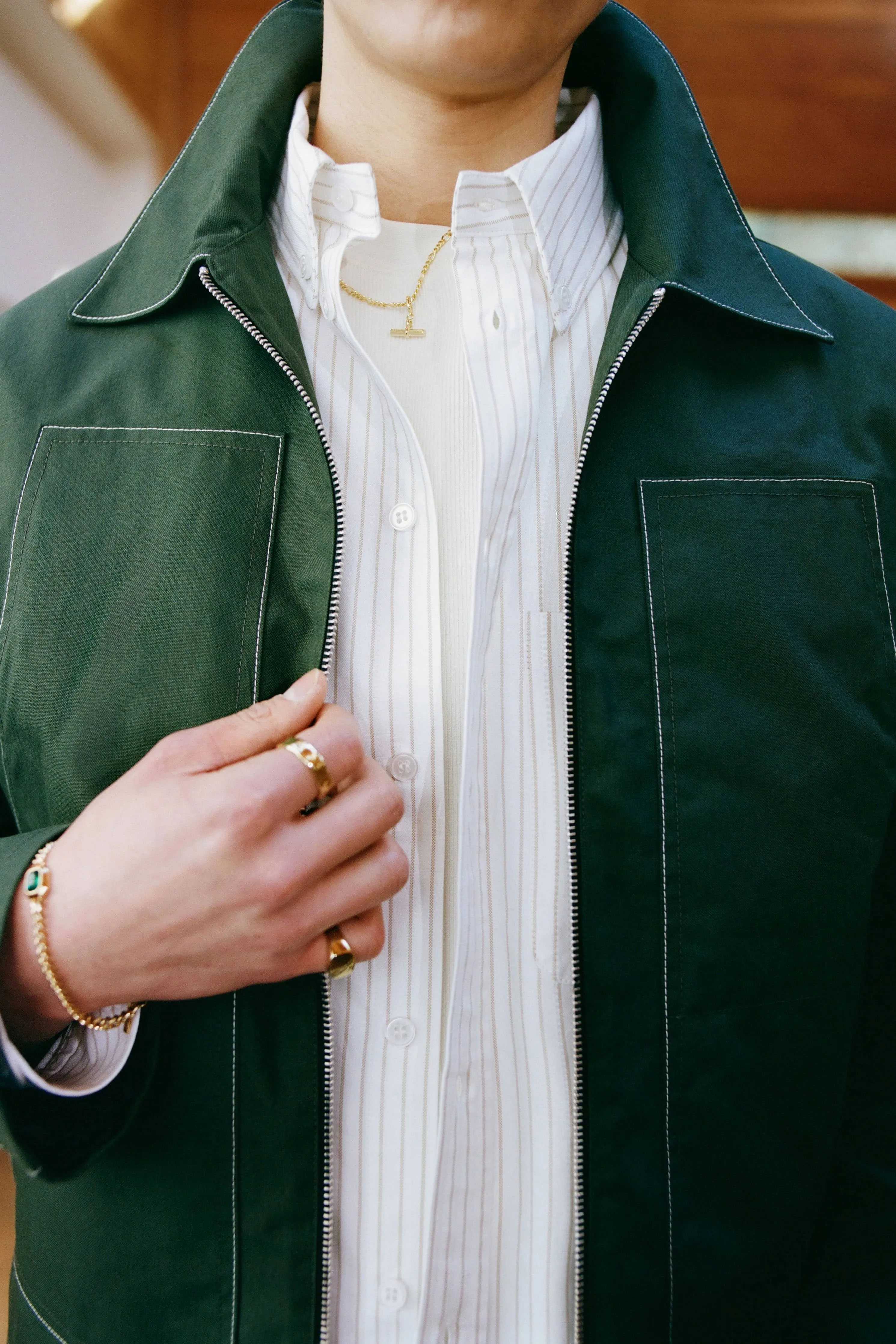 oxford script shirt beige/white sold by about:blank product image thumbnail 2