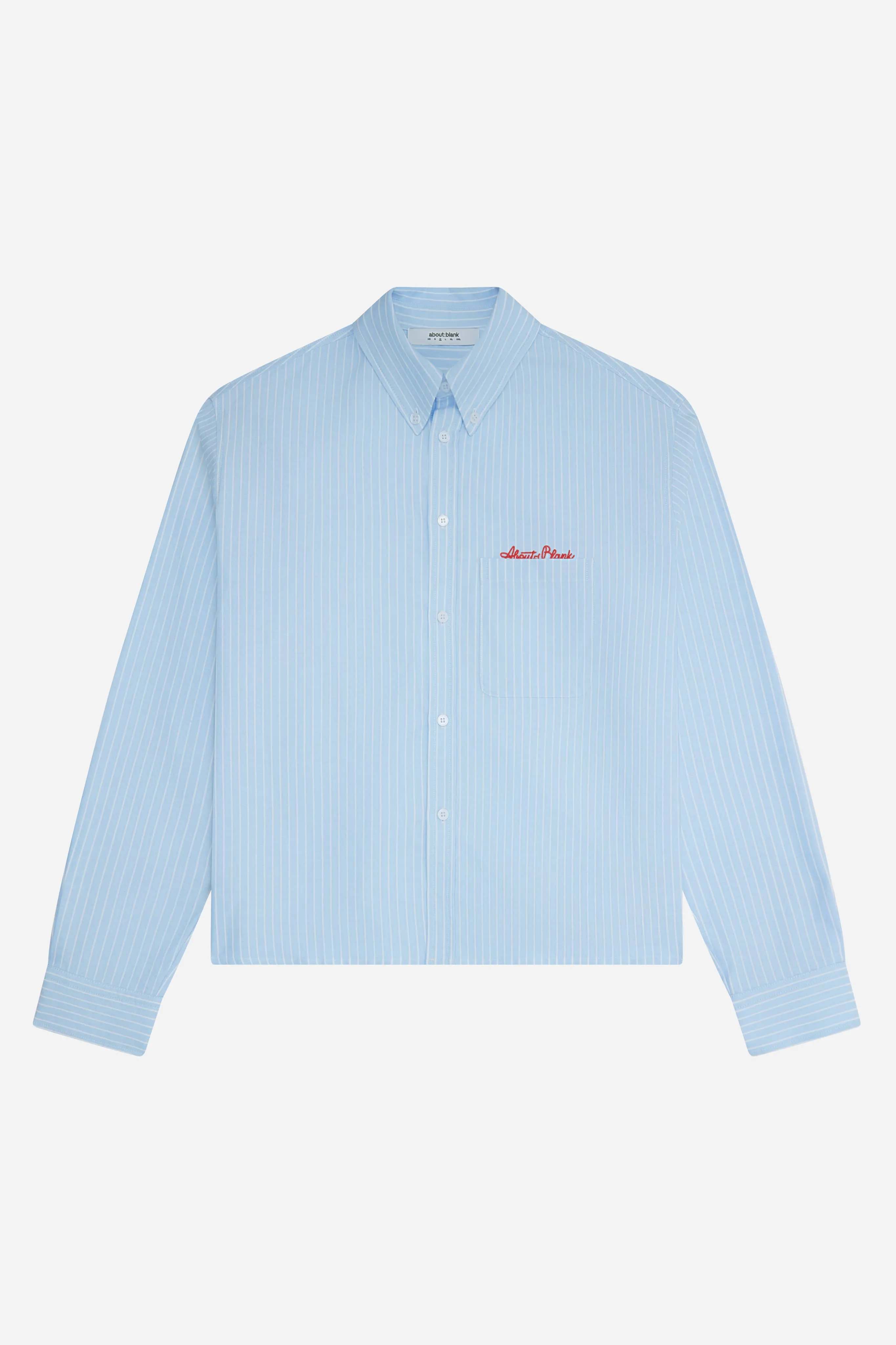 oxford script shirt blue/white sold by about:blank