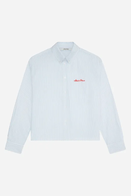 oxford script shirt white/blue sold by about:blank