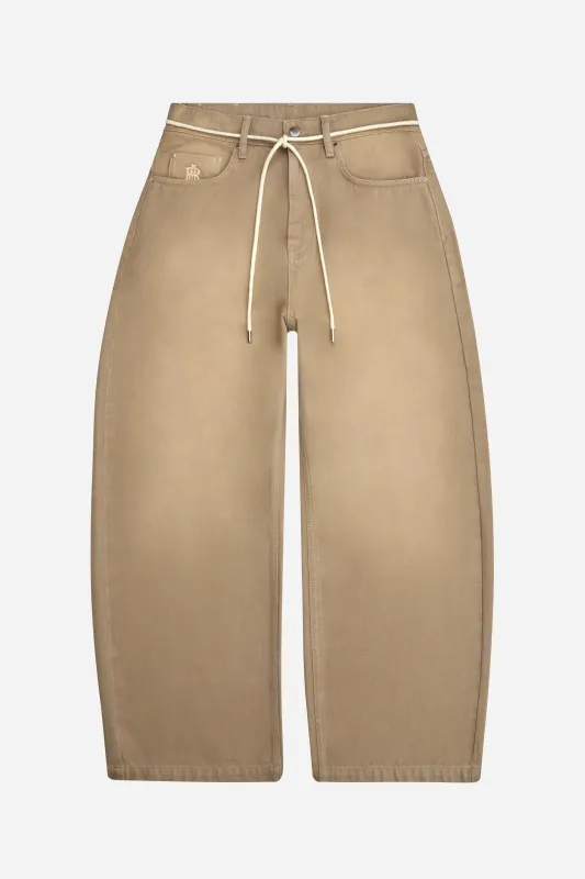 wide leg denim sand wash sold by about:blank