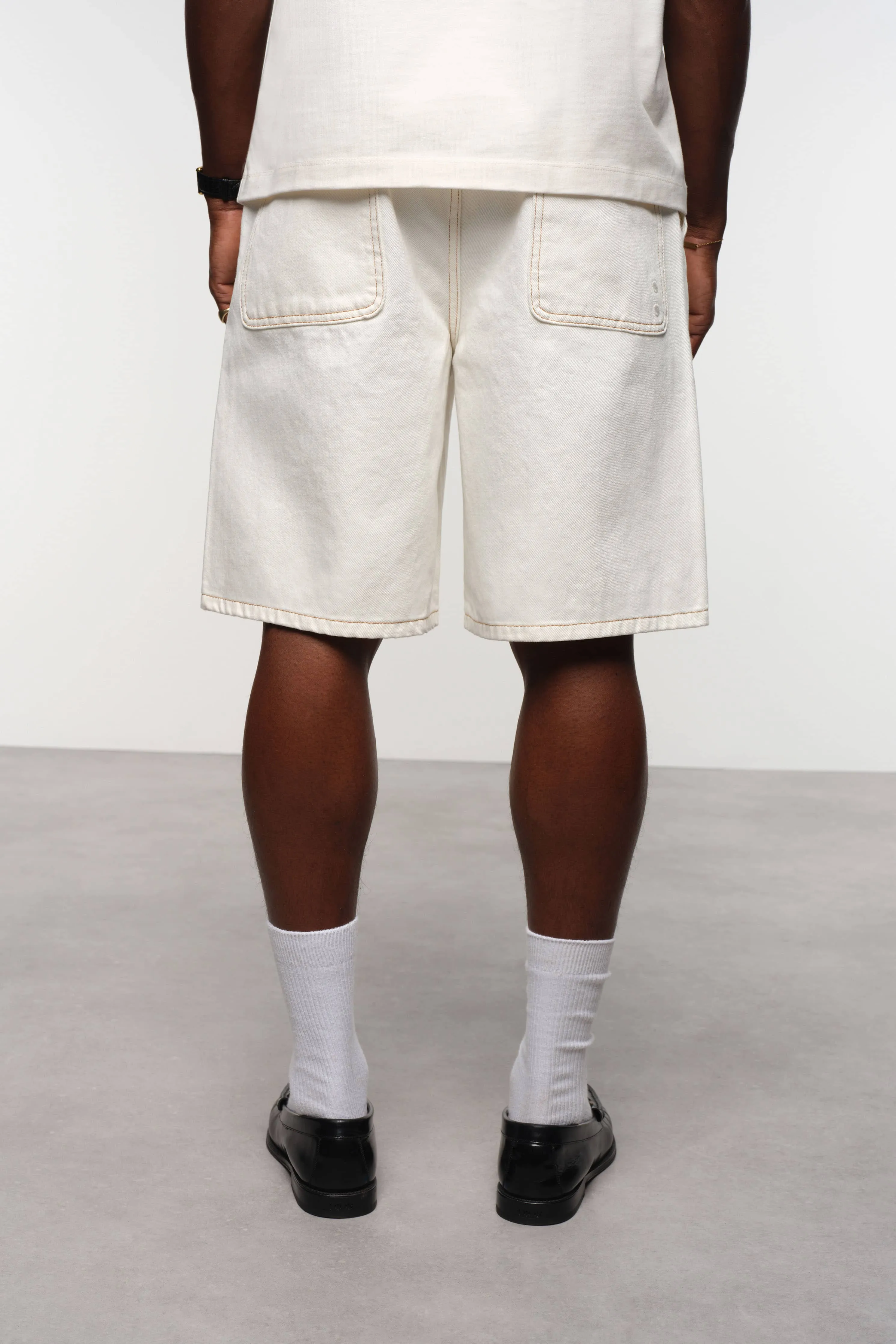 wide denim short ecru sold by about:blank product image thumbnail 4