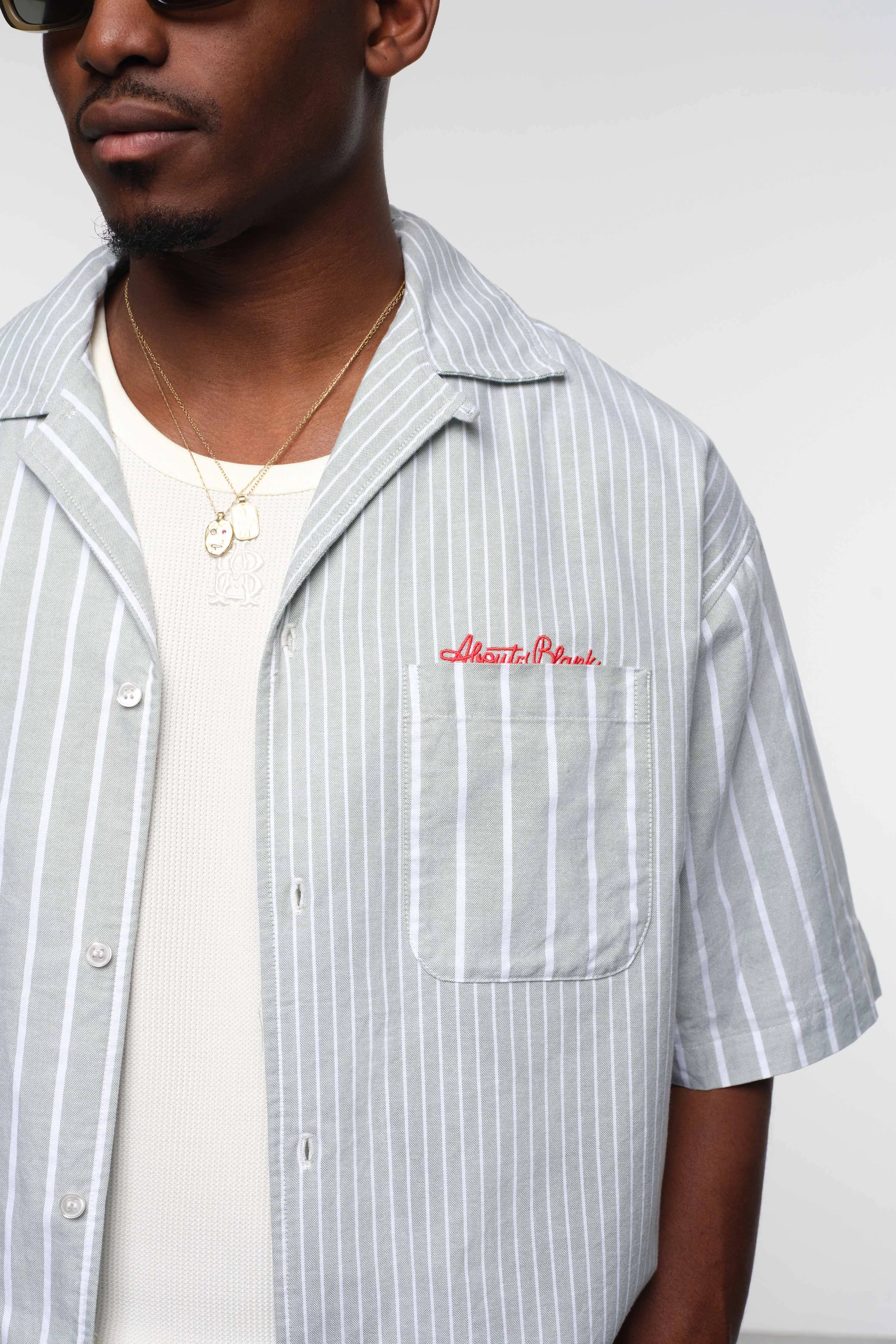 patchwork script shirt green/white sold by about:blank product image thumbnail 4