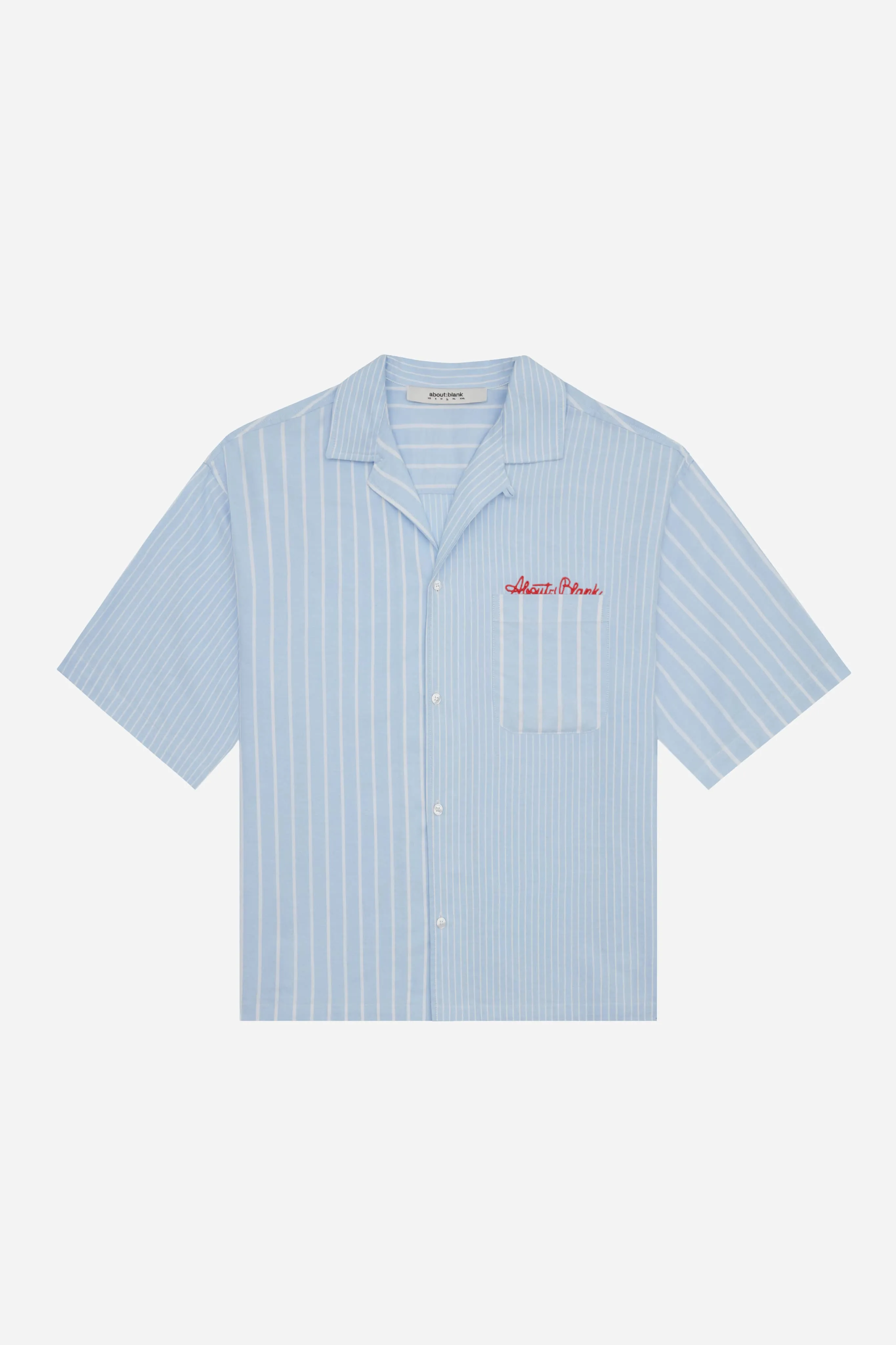 patchwork script shirt blue/white sold by about:blank