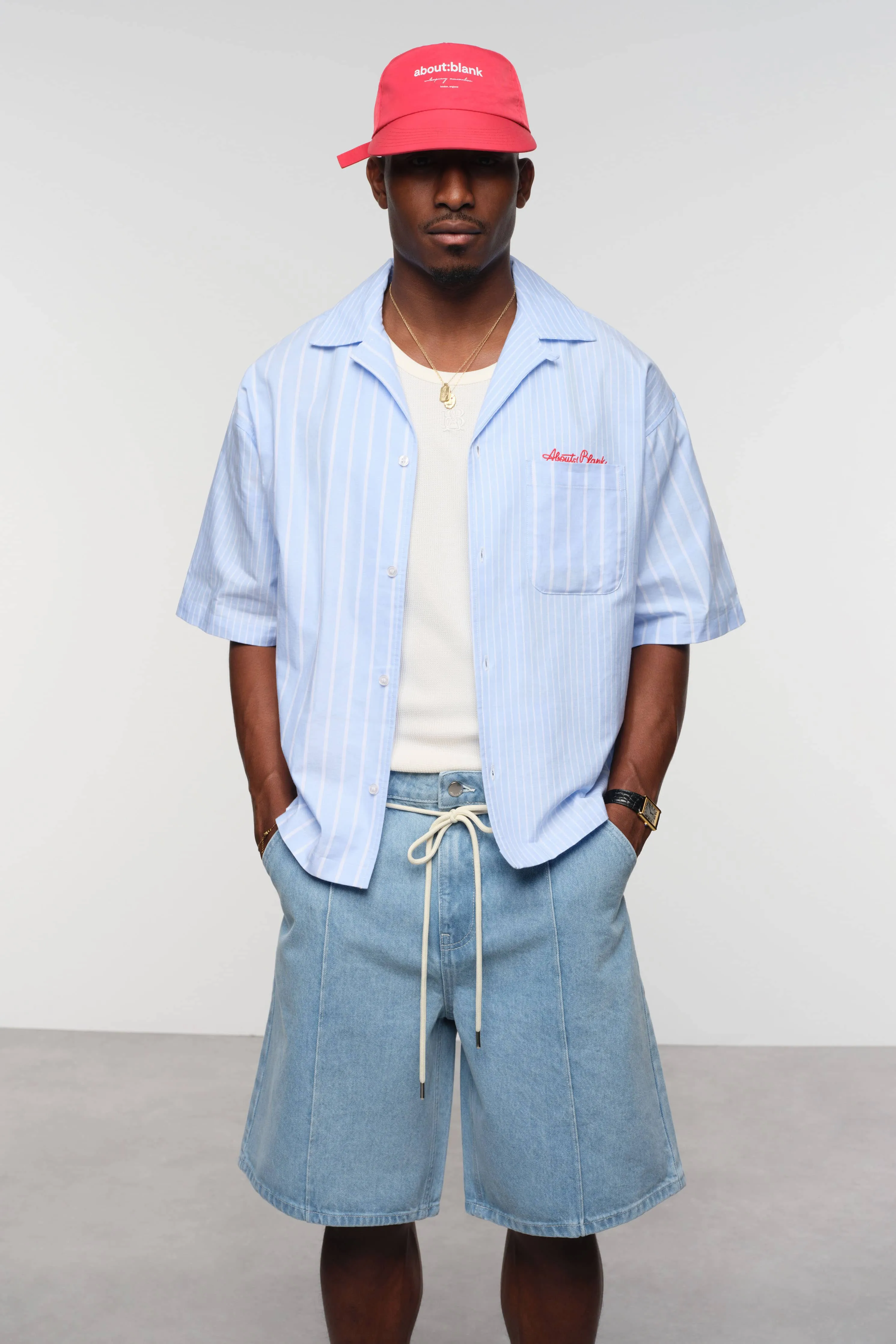 patchwork script shirt blue/white sold by about:blank product image thumbnail 3