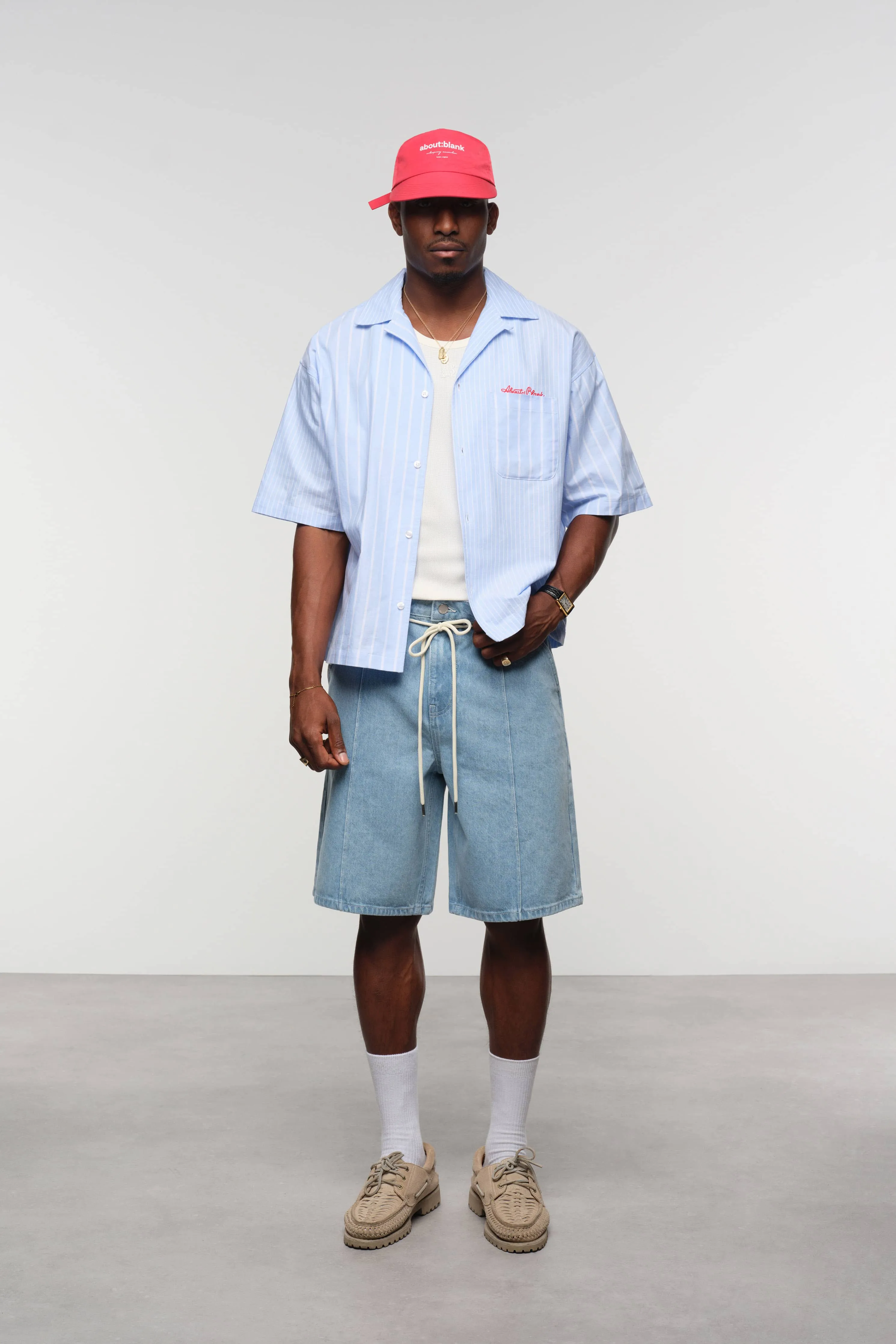 patchwork script shirt blue/white sold by about:blank product image thumbnail 2