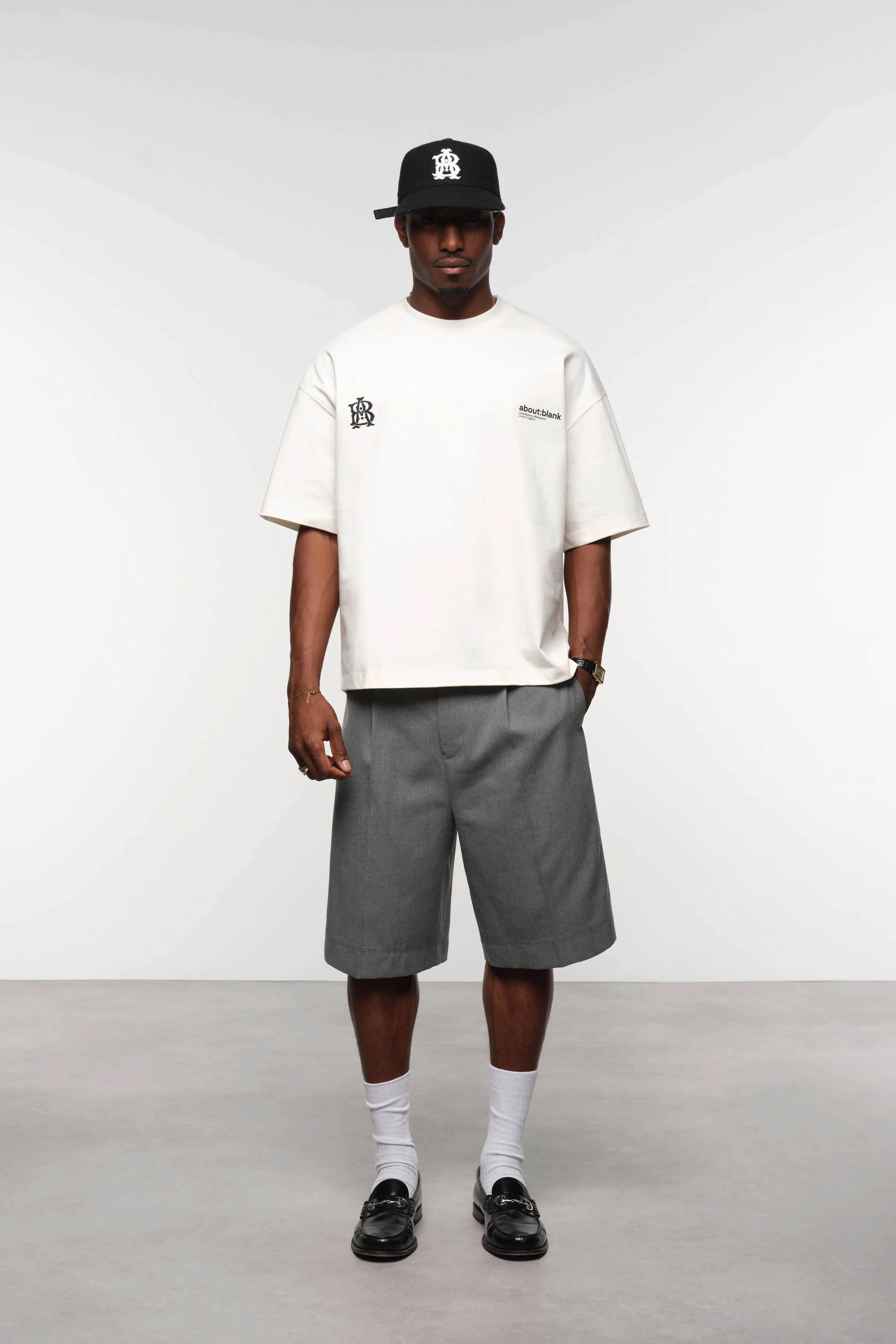 dual logo t-shirt oat/black sold by about:blank product image thumbnail 2