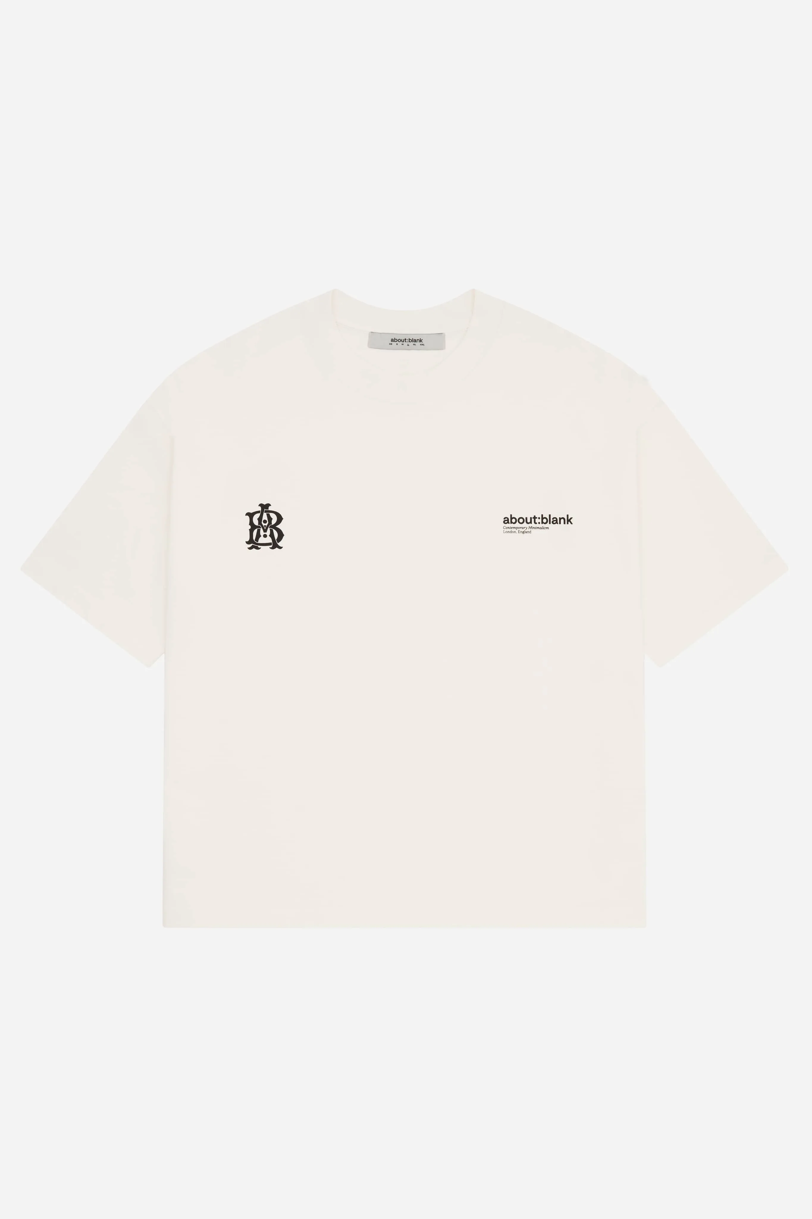 dual logo t-shirt oat/black sold by about:blank