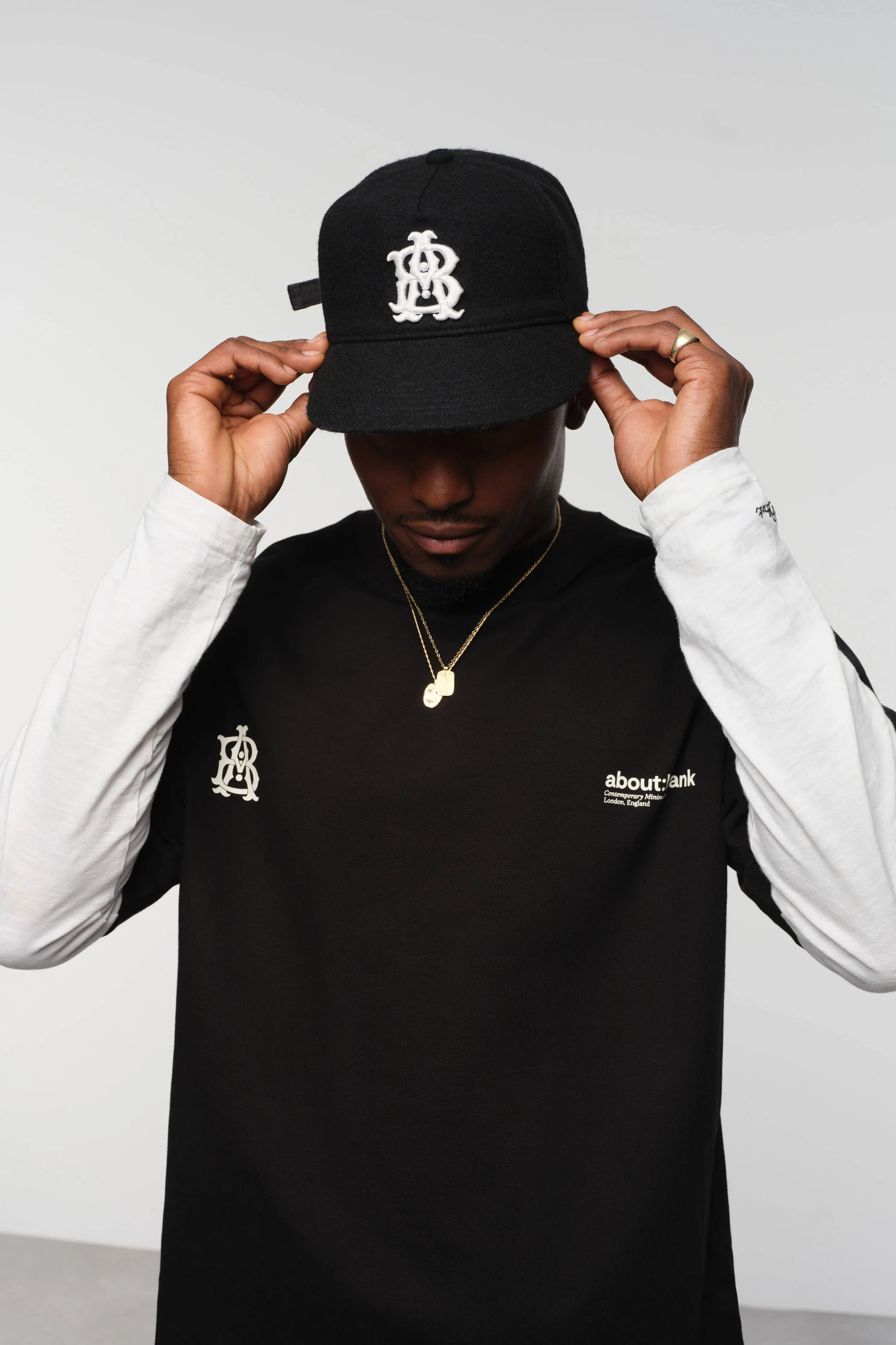 dual logo t-shirt black/ecru sold by about:blank product image thumbnail 3