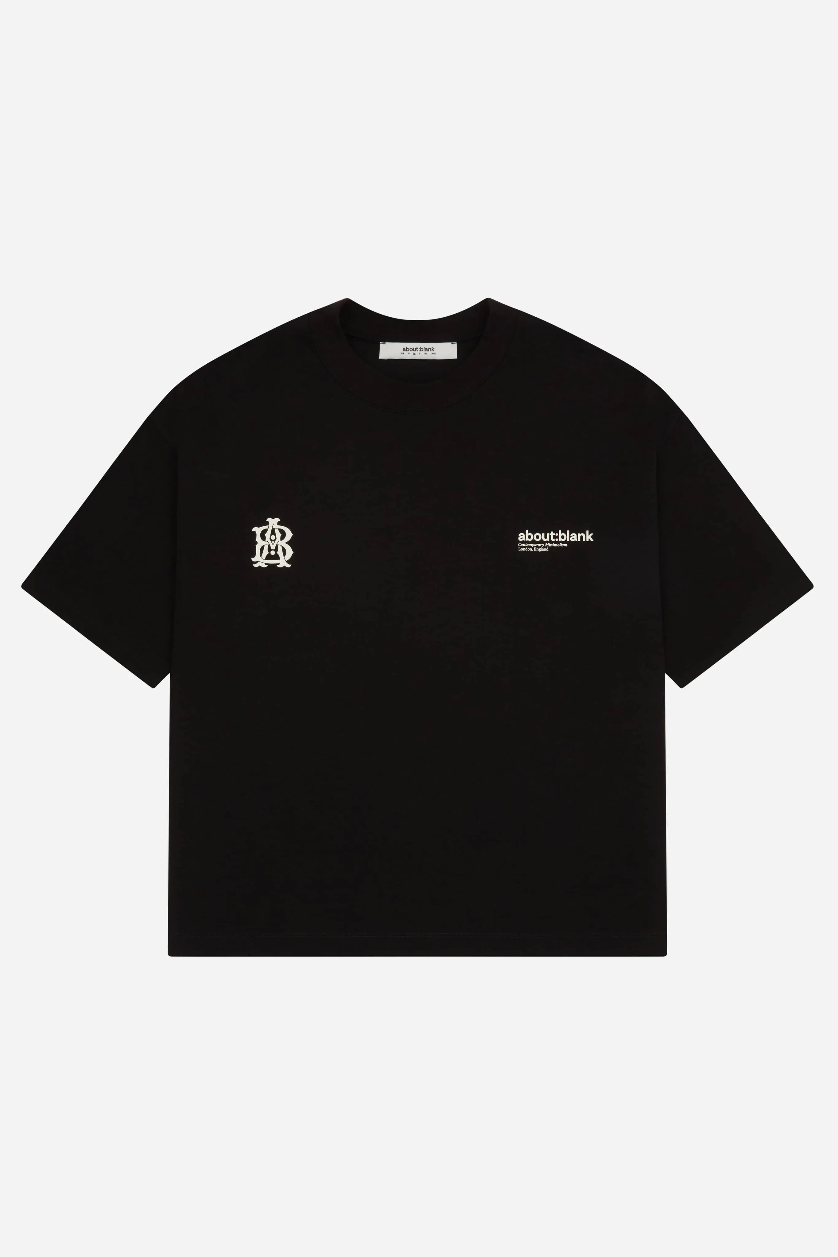 dual logo t-shirt black/ecru sold by about:blank