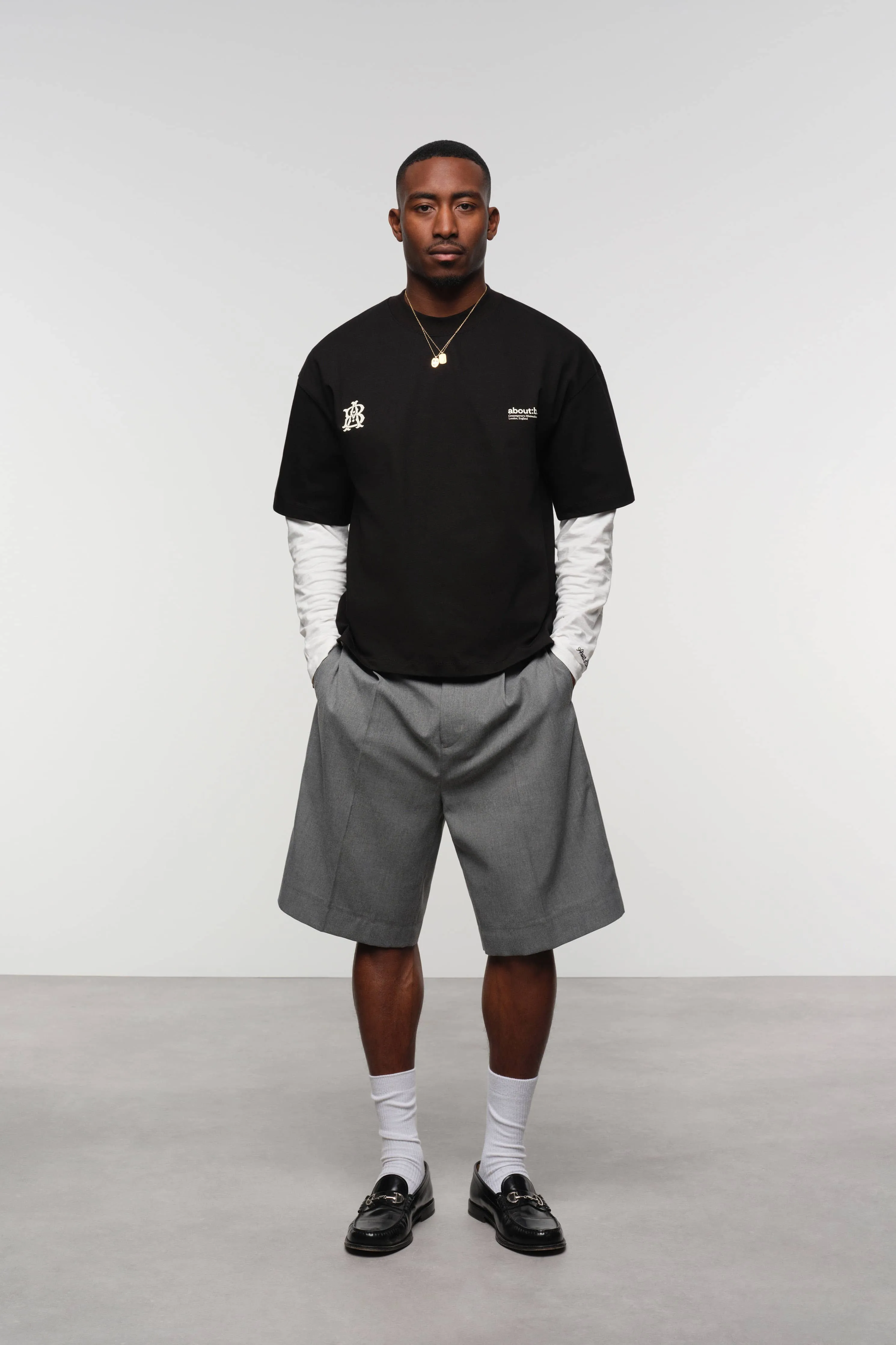 dual logo t-shirt black/ecru sold by about:blank product image thumbnail 2