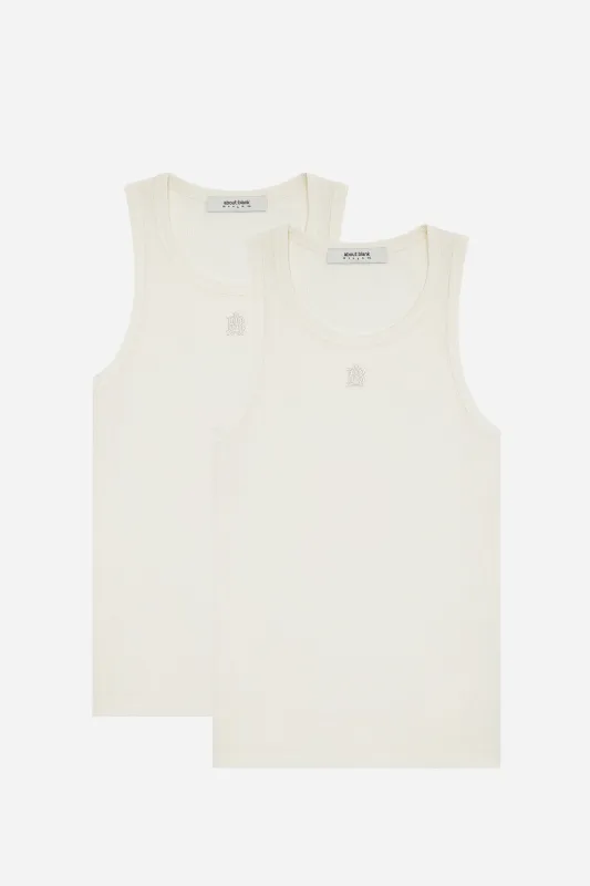 monogram 2 pack vests oat sold by about:blank