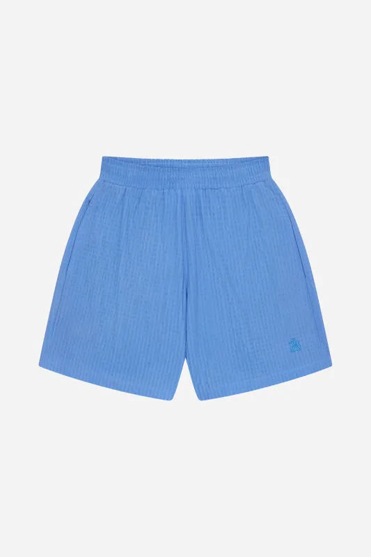 seersucker swim short blue sold by about:blank