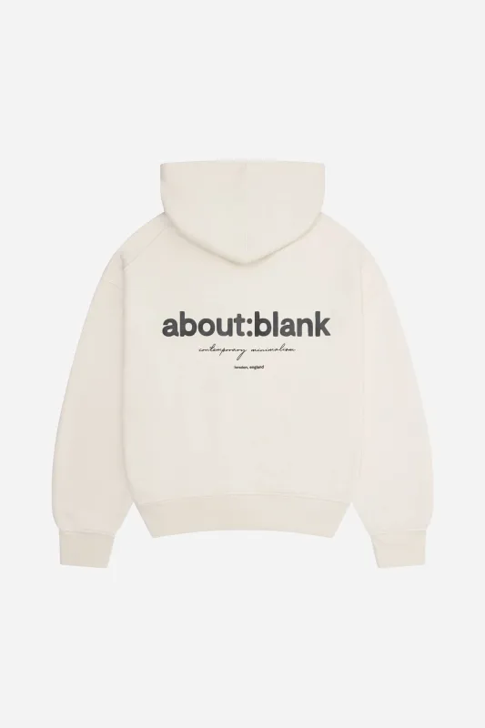 box hoodie ecru/black sold by about:blank