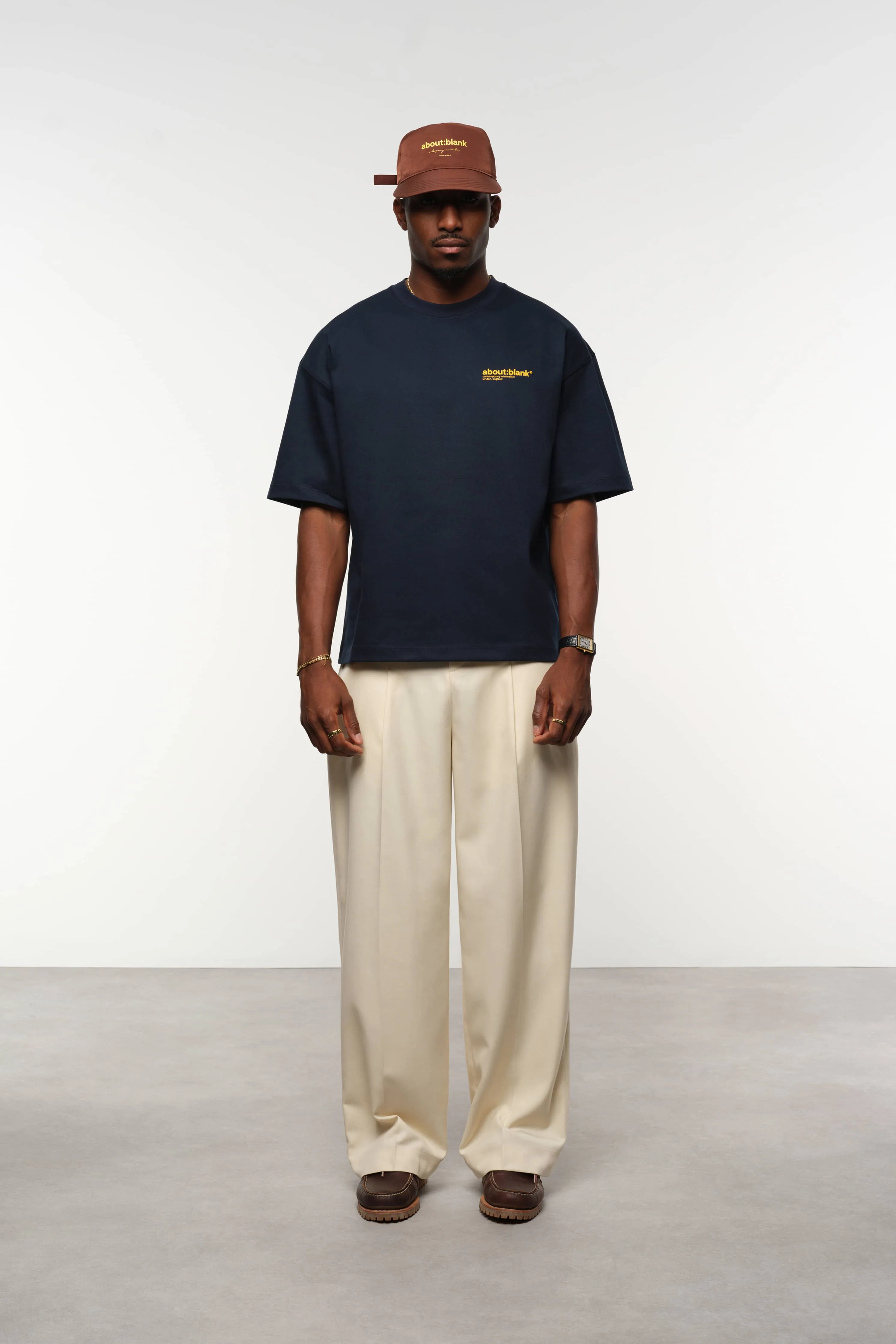 collection t-shirt navy/yellow sold by about:blank product image thumbnail 2