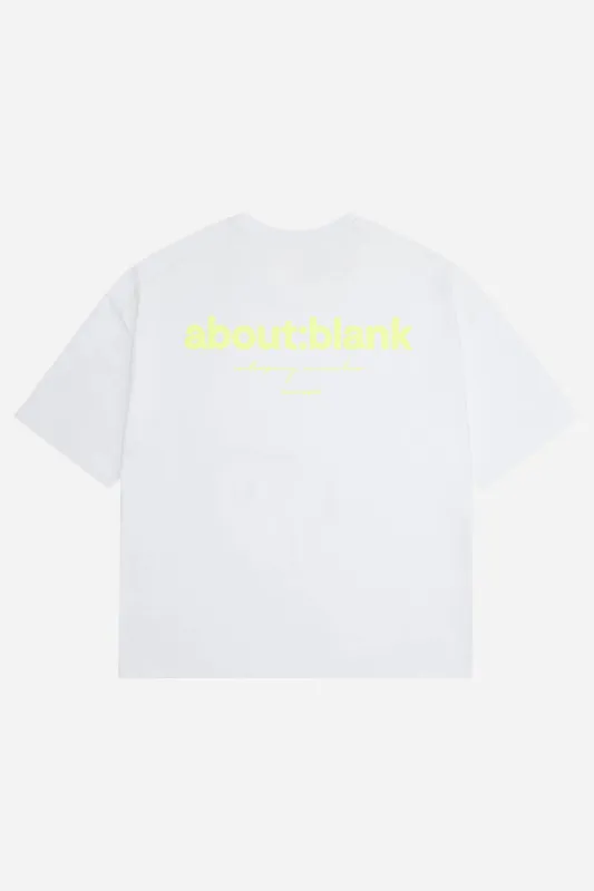 box t-shirt white/lime sold by about:blank