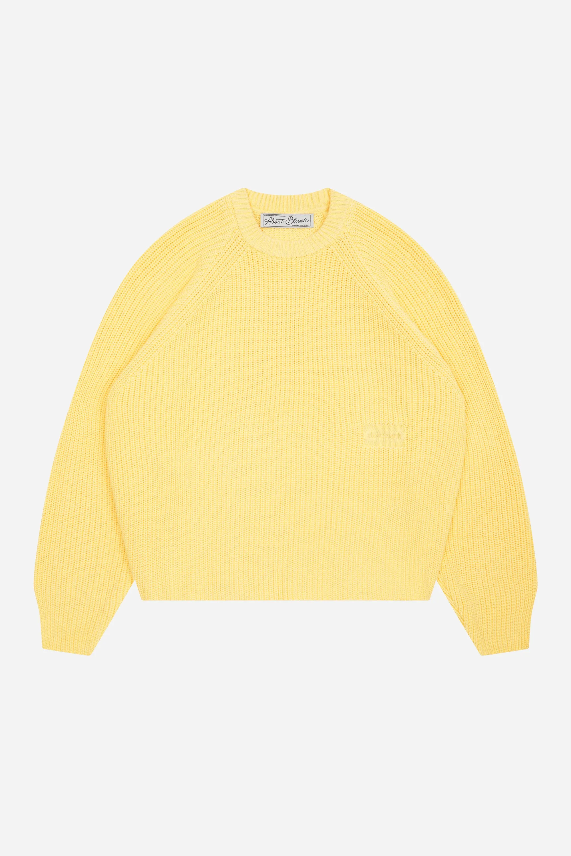 rib mock neck crew yellow sold by about:blank
