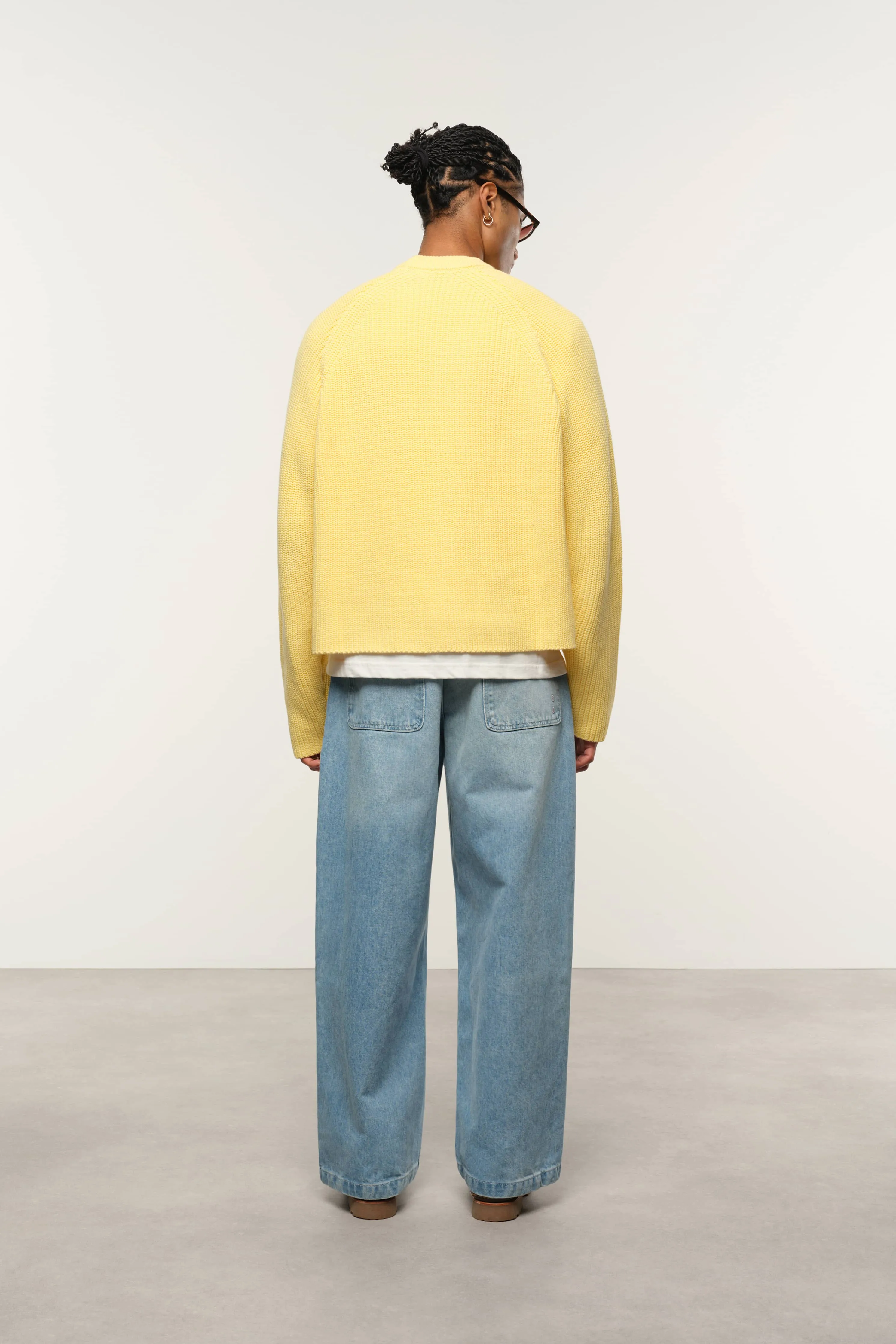 rib mock neck crew yellow sold by about:blank product image thumbnail 3