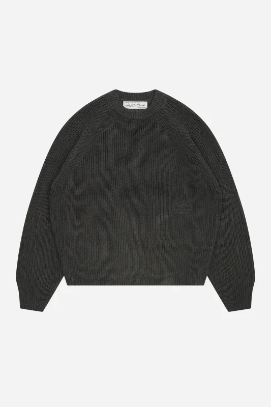 rib mock neck crew charcoal sold by about:blank