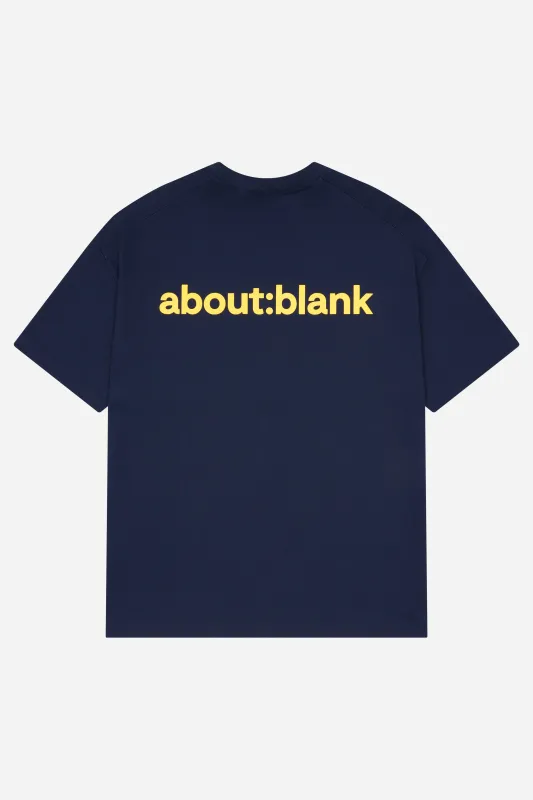 reverse t-shirt navy/yellow sold by about:blank