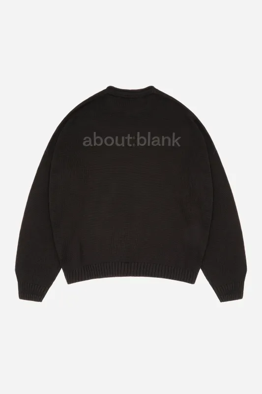 loose knit rolled crewneck black sold by about:blank