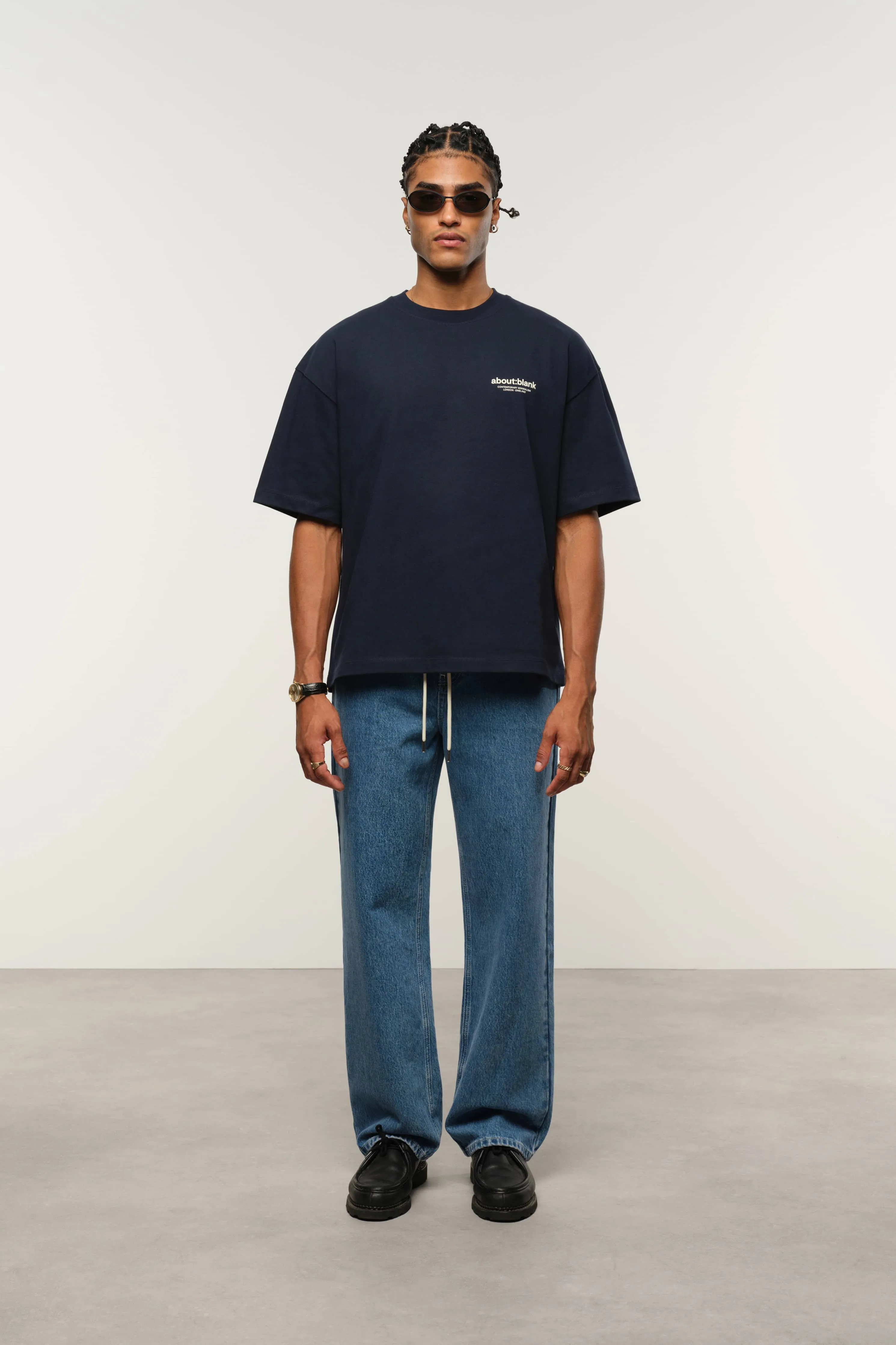 emblem t-shirt navy sold by about:blank product image thumbnail 2