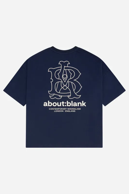 emblem t-shirt navy sold by about:blank