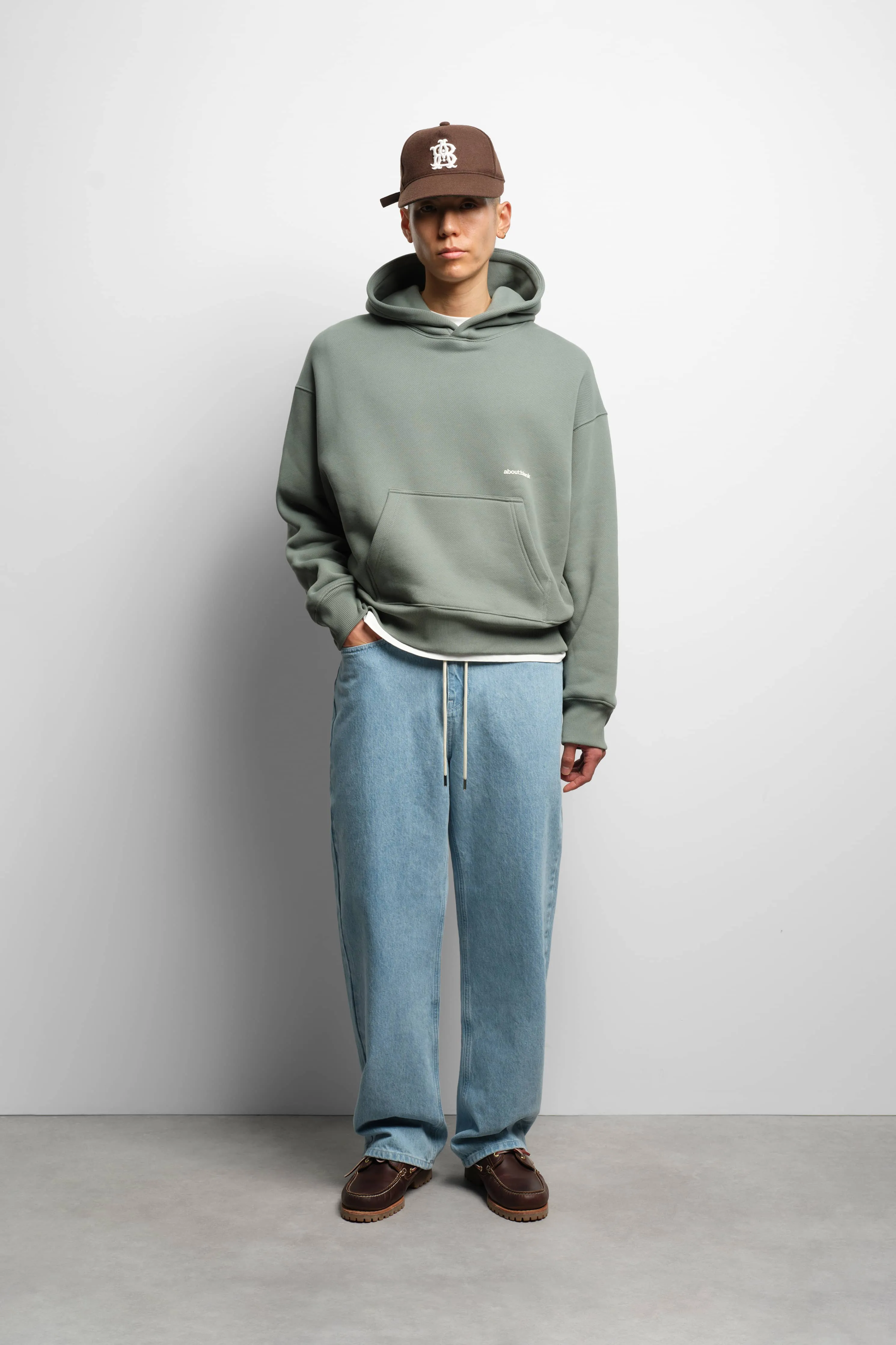 box hoodie sage/ecru sold by about:blank product image thumbnail 2