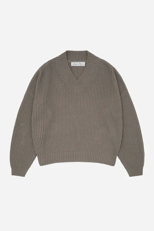 rib v-neck jumper sage sold by about:blank