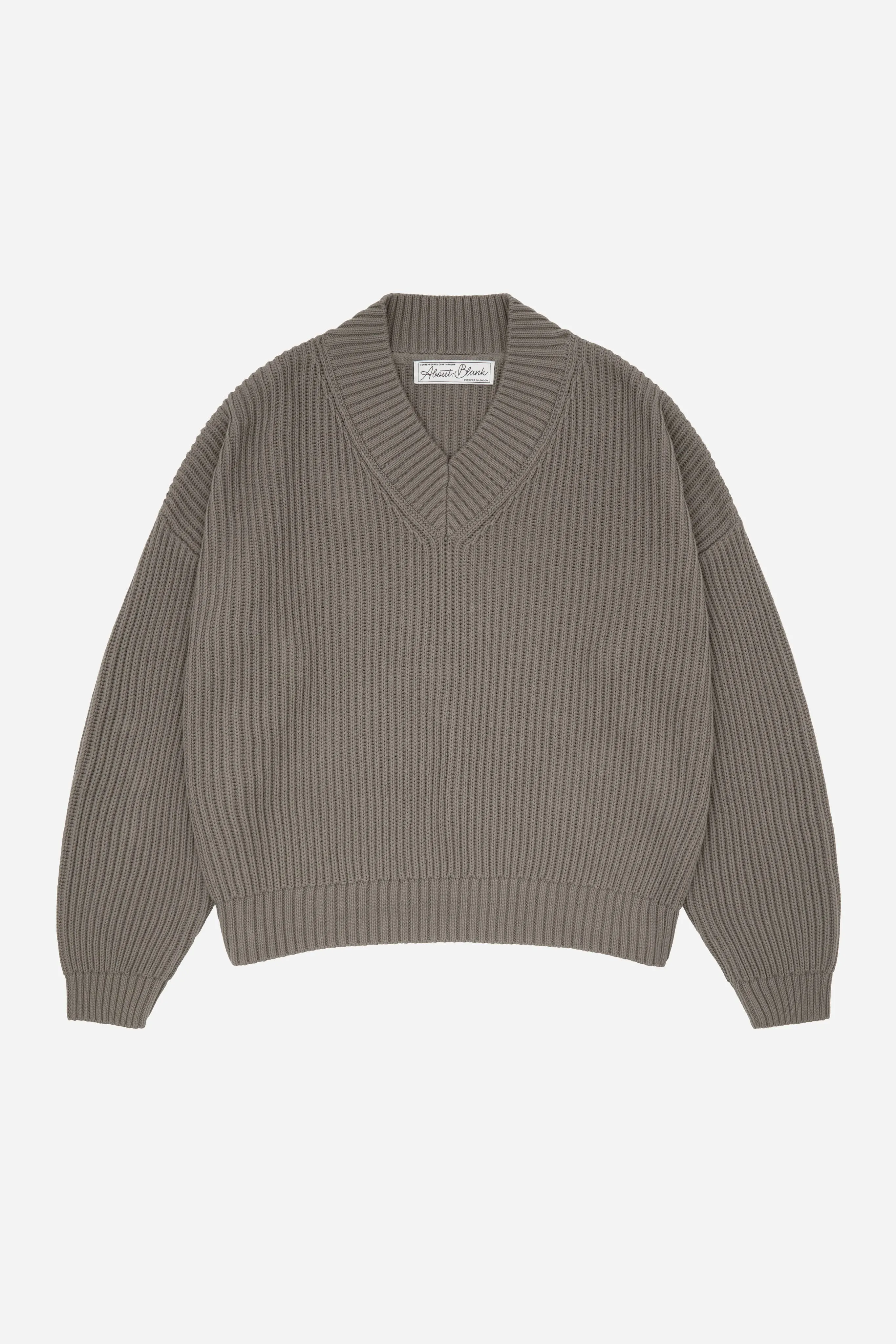 rib v-neck jumper sage sold by about:blank