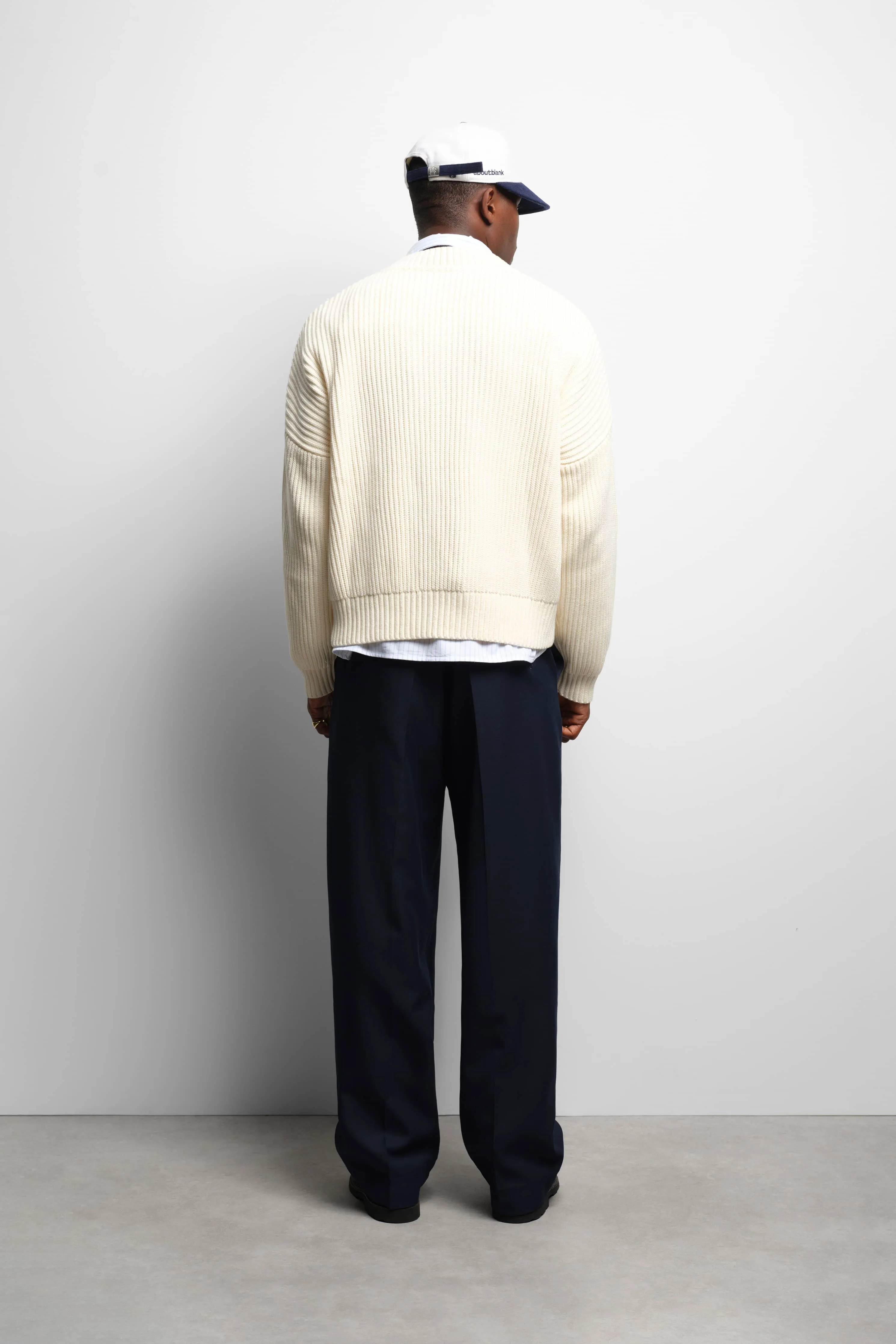 rib v-neck jumper ecru sold by about:blank product image thumbnail 3