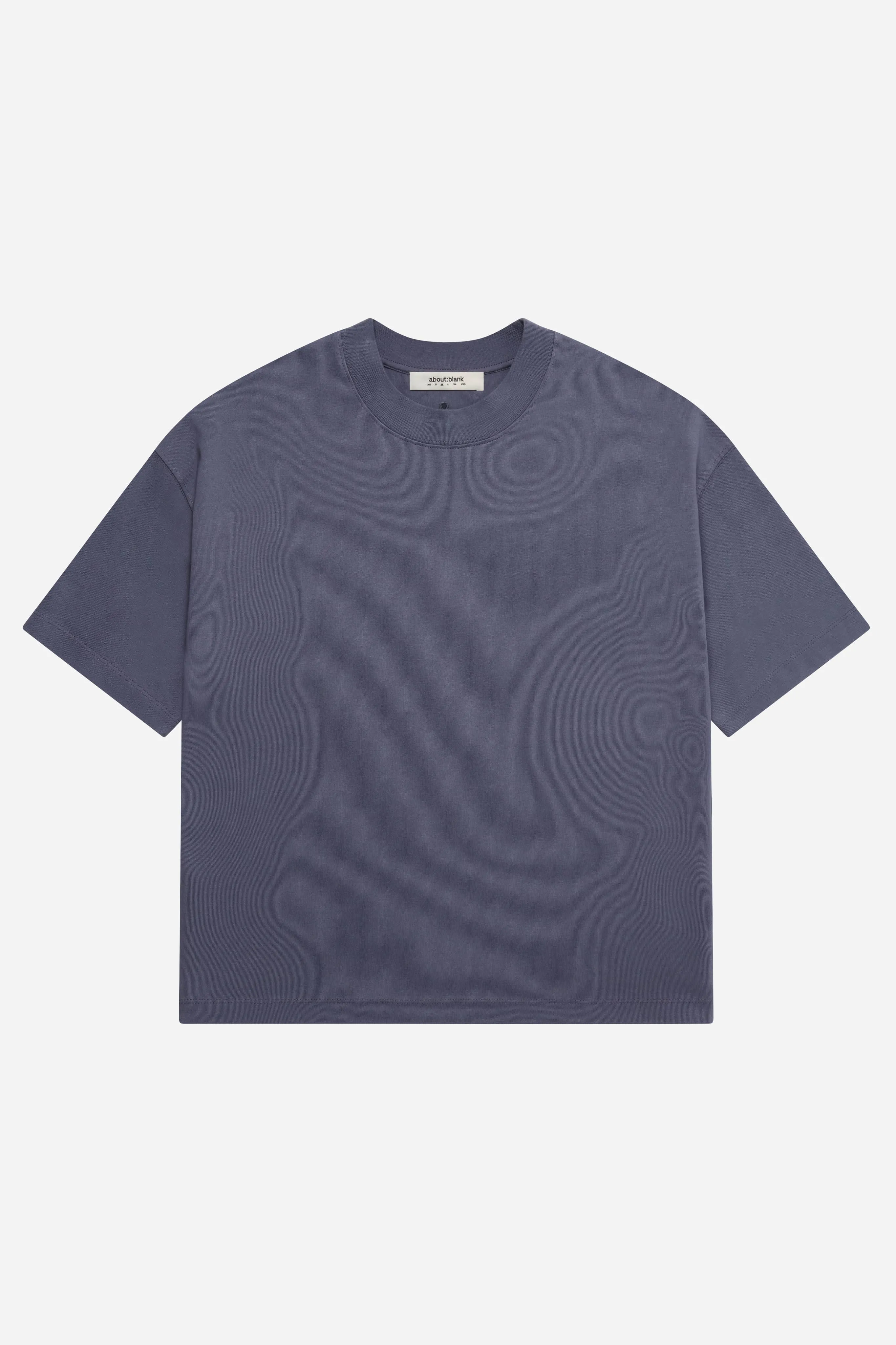 mock neck t-shirt smoke blue/ecru sold by about:blank product image thumbnail 5
