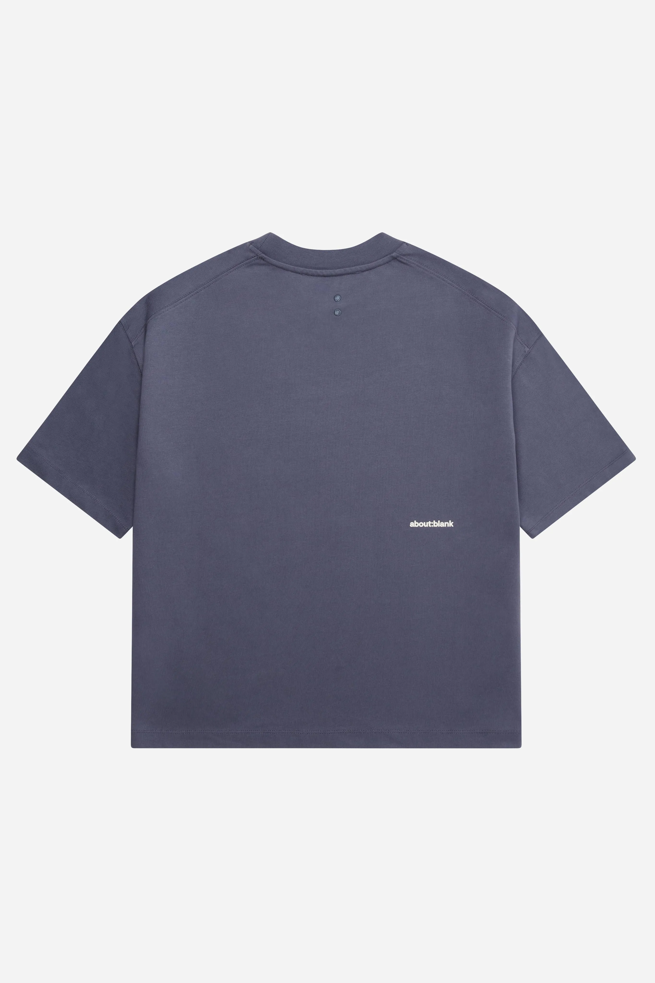 mock neck t-shirt smoke blue/ecru sold by about:blank
