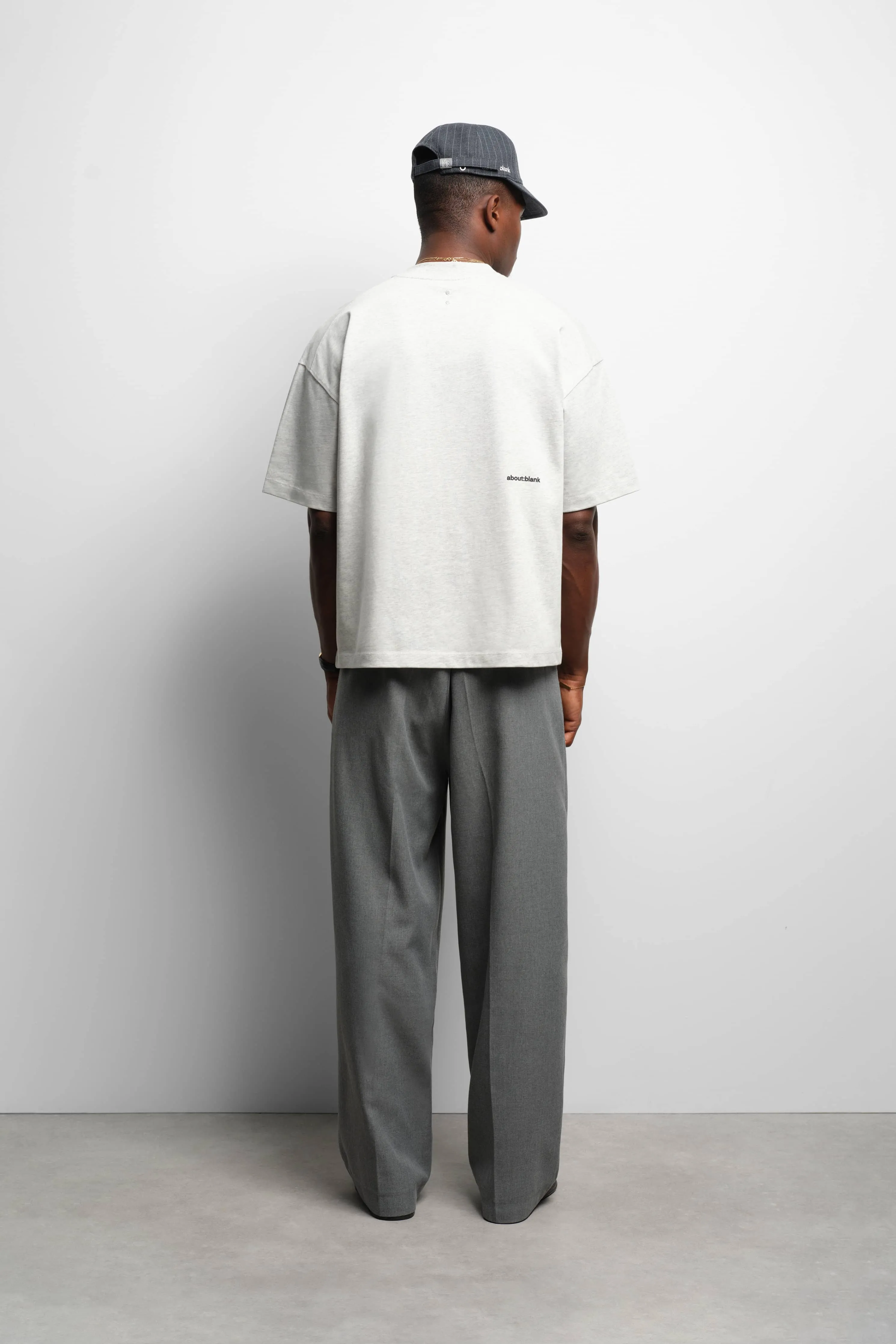 mock neck t-shirt grey marl/black sold by about:blank product image thumbnail 3